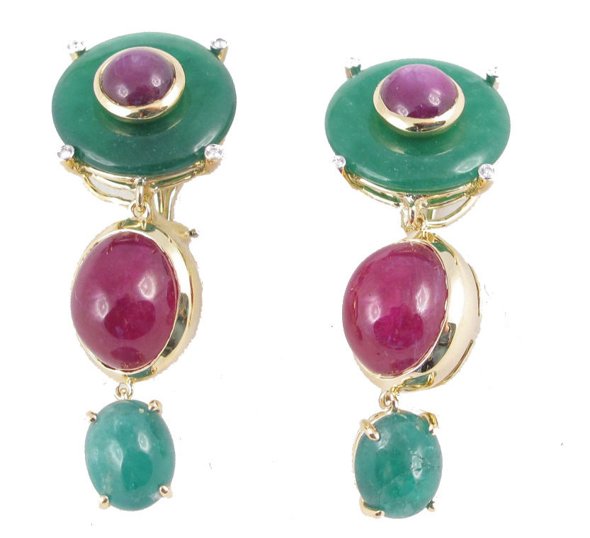 Ruby & Emerald Earrings