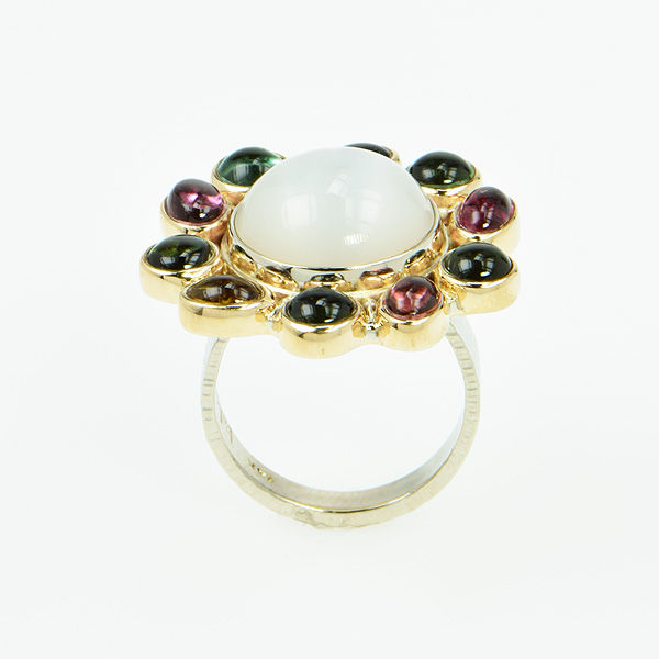 Thumbnail: Catseye Moonstone & Multi-Color Tourmaline Necklace