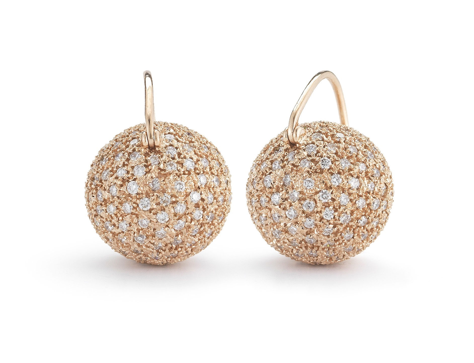 Large Hand-Studded Ball Earrings