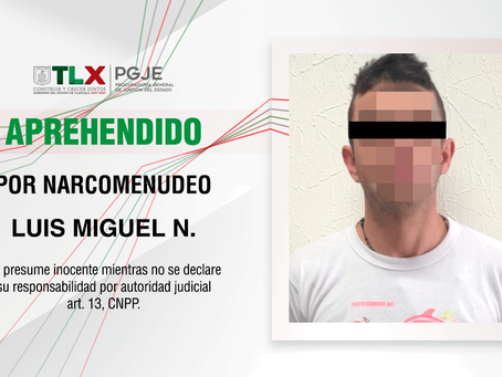 APREHENDE PGJE A IMPUTADO POR DELITOS CONTRA LA SALUD