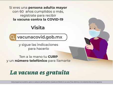 PRESENTÓ GOBIERNO FEDERAL PÁGINA PARA REGISTRO DE VACUNACIÓN DE ANCIANOS CONTRA COVID-19