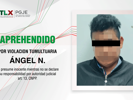 APREHENDE PGJE A IMPUTADO POR VIOLACIÓN TUMULTUARIA EN 2005