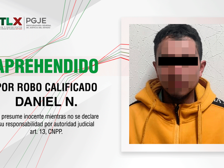 APREHENDE PGJE A IMPUTADO POR ROBO A CASA-MUSEO EN APIZACO