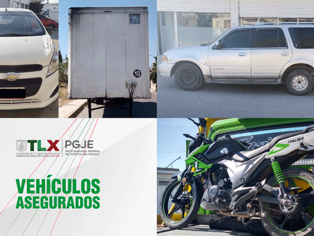 RECUPERA PGJE DOS VEHÍCULOS, UNA MOTOCICLETA Y UNA CAJA SECA