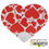サムネイル： S-009 ハート型 うちわ扇子『ハートLOVE 』（ホワイト＆レッド）