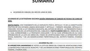 Acuerdos de Cabildo Junio 2026
