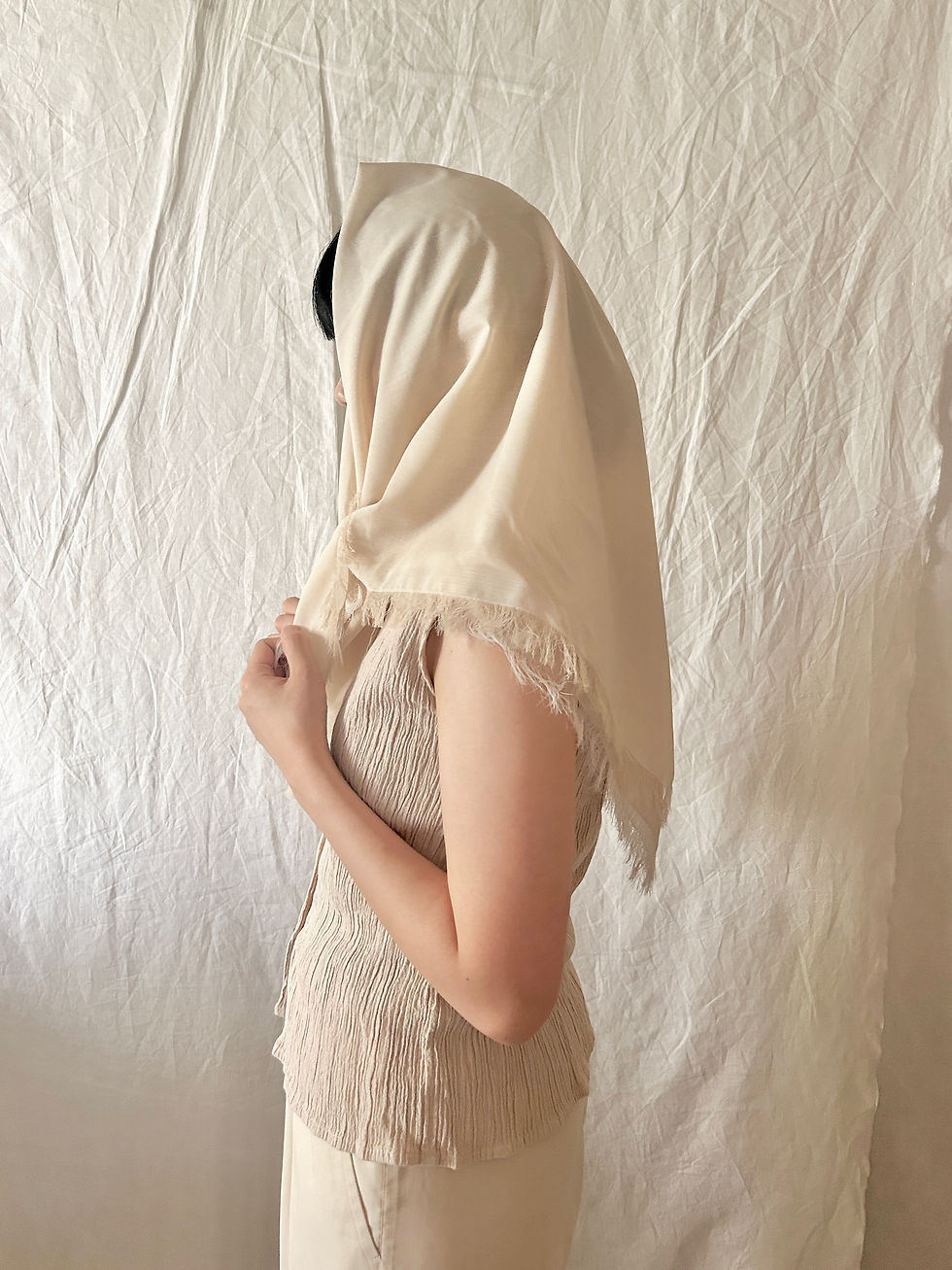 サムネイル： "memory." sheer loose pants with fringe scarf