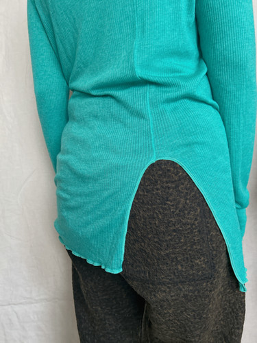 tencel wool slash neck long sleeve top | KÉ SHOP