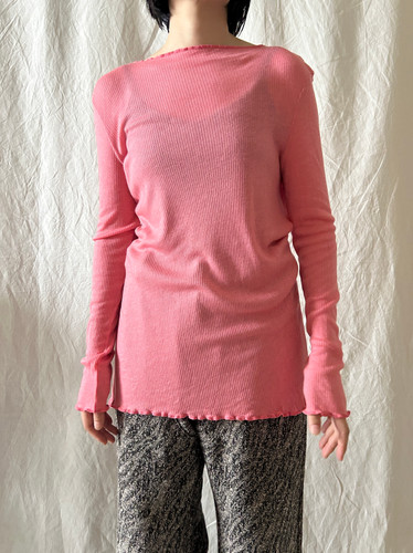 tencel wool slash neck long sleeve top | KÉ SHOP