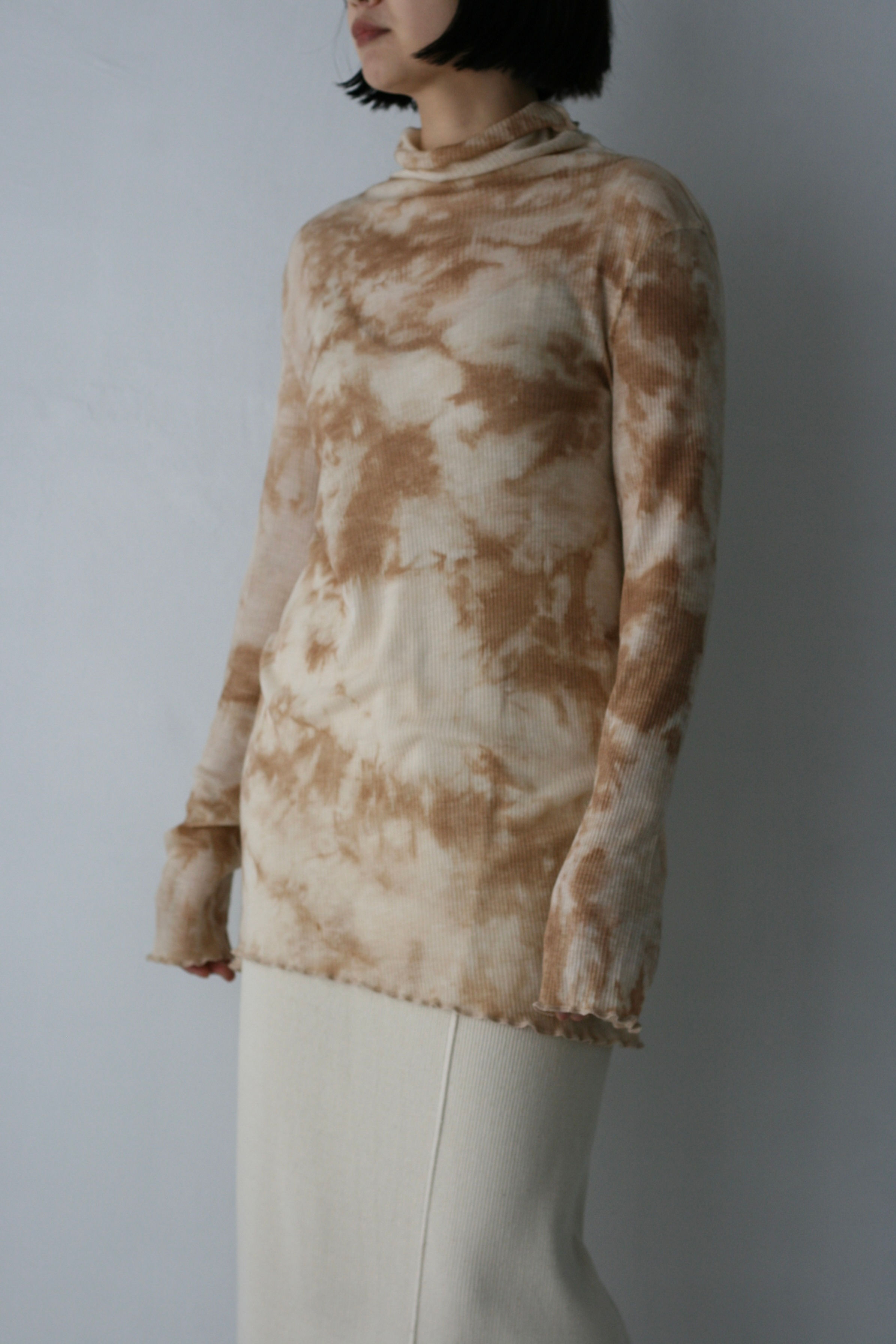 "yurumura" tencel wool turtleneck top