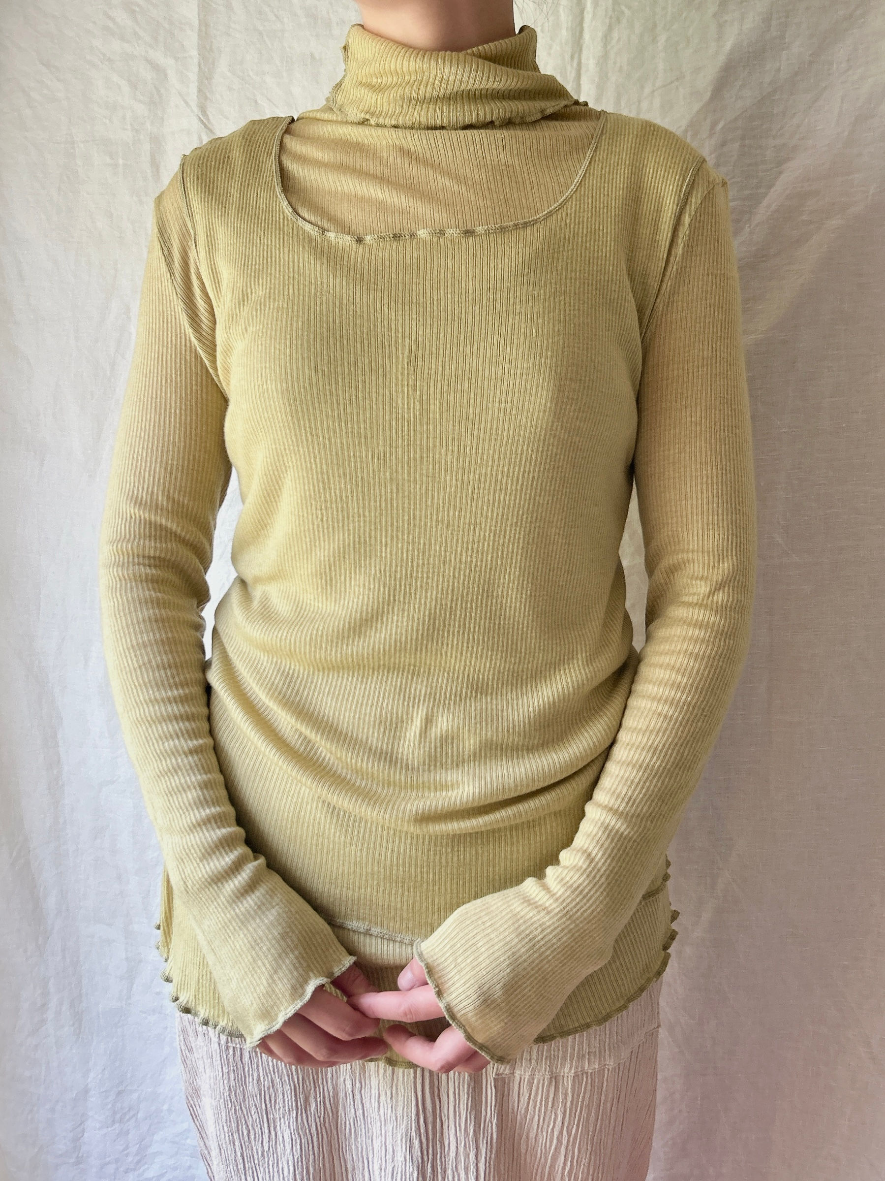tencel wool square neck tank top