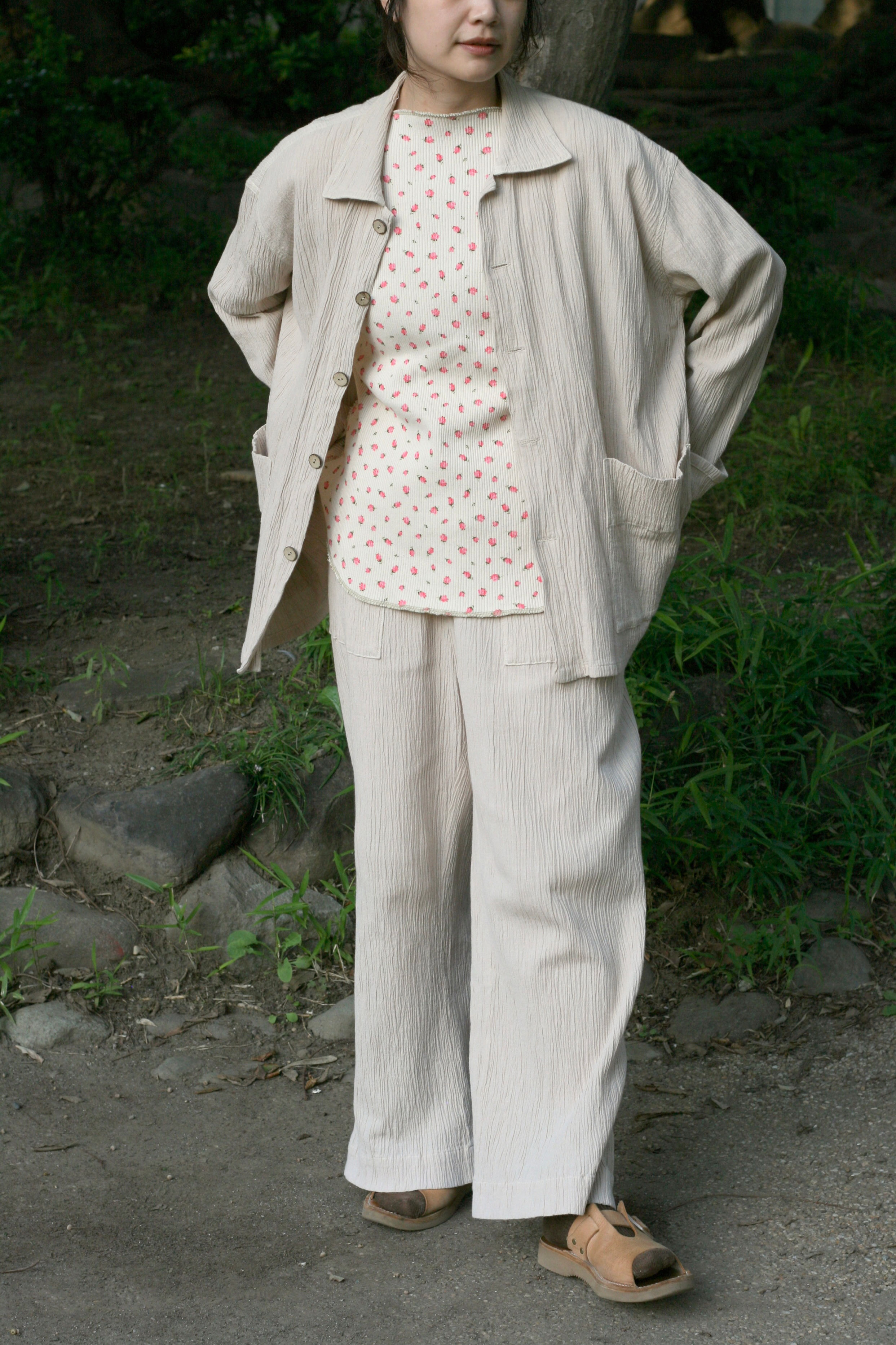cotton banana yoryu loose pants