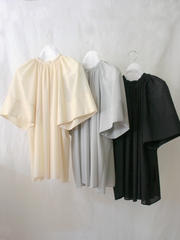 summer wool mix gather blouse