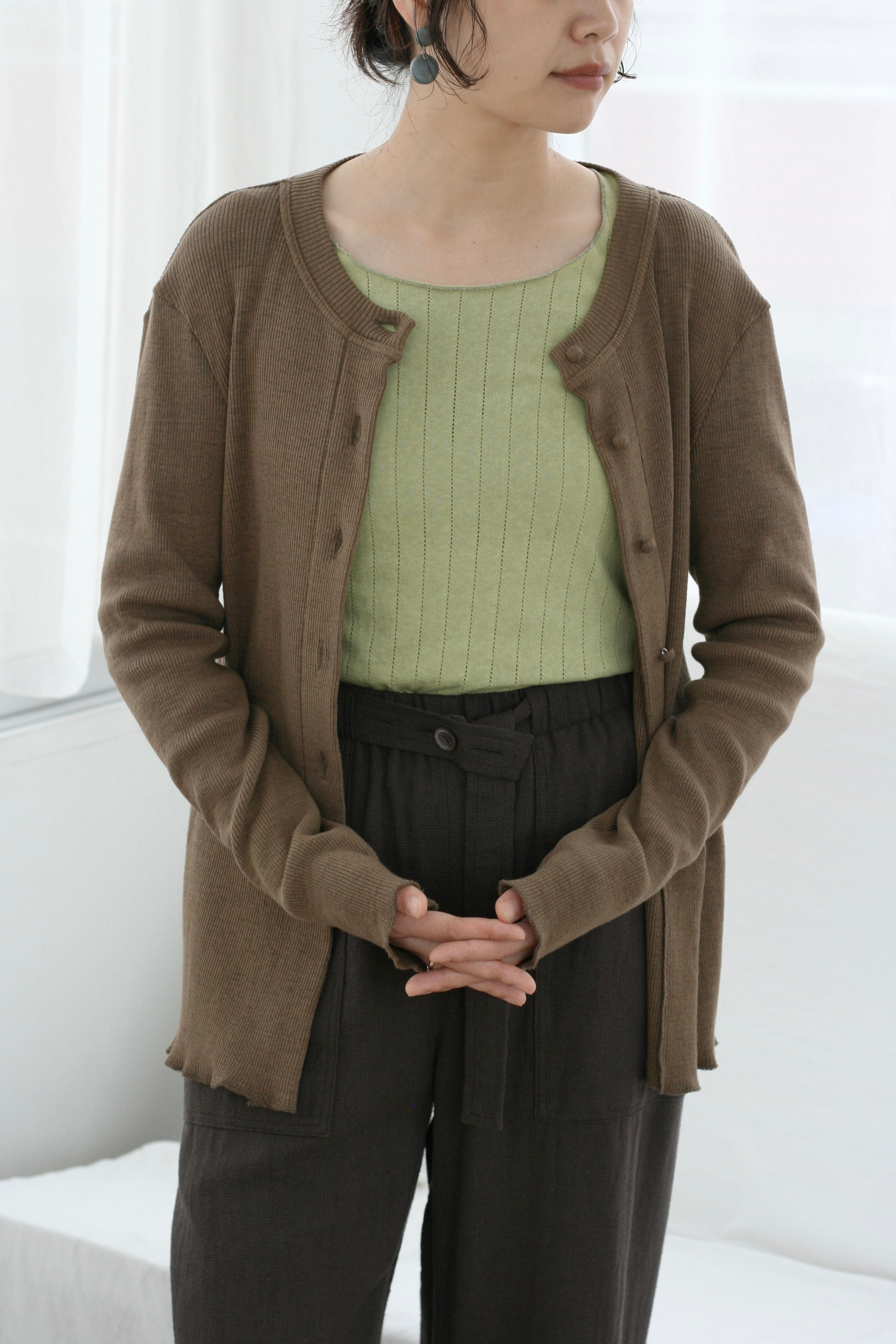 【27SS予約商品】garagara rib crew neck cardigan
