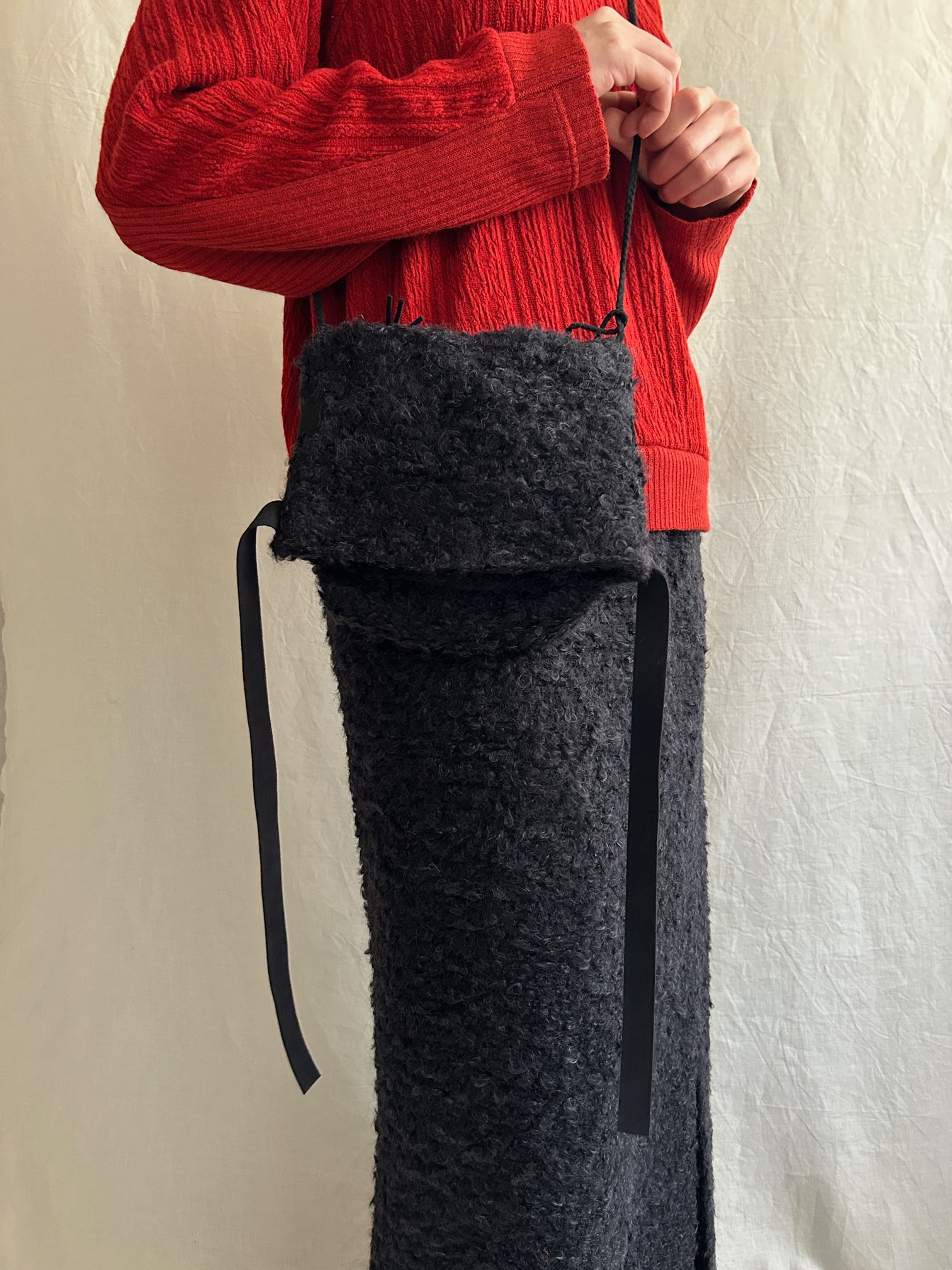 loop tweed jersey shoulder bag