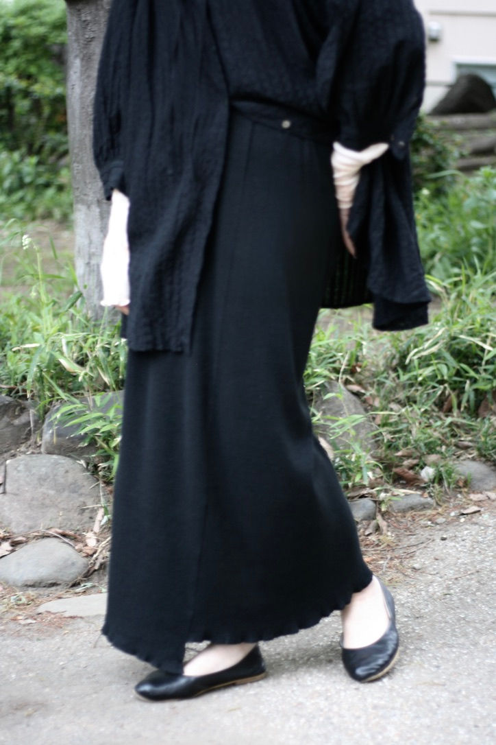 garagara rib long skirt