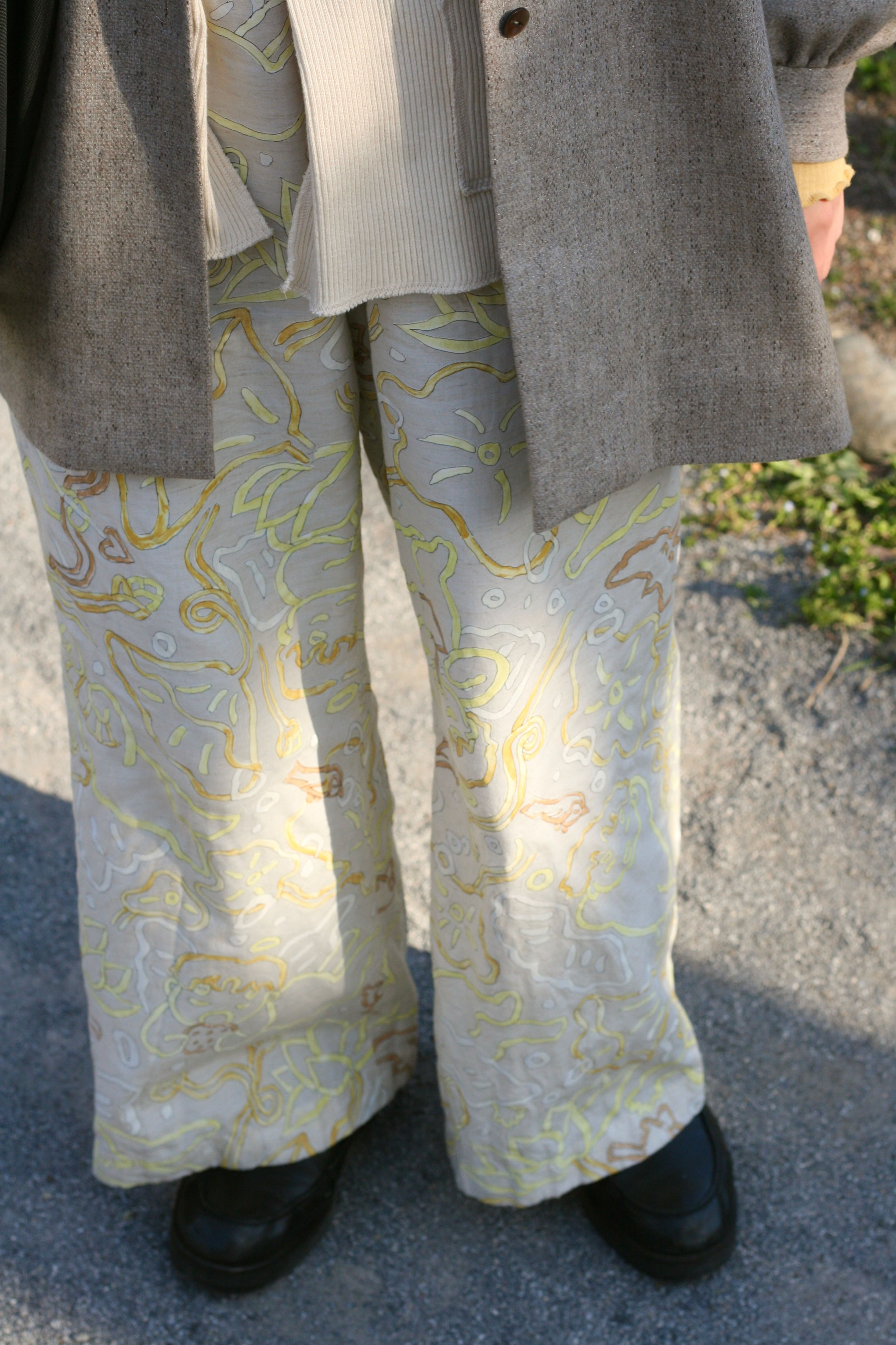 "tooku no kuni" printed waist drawstring pants