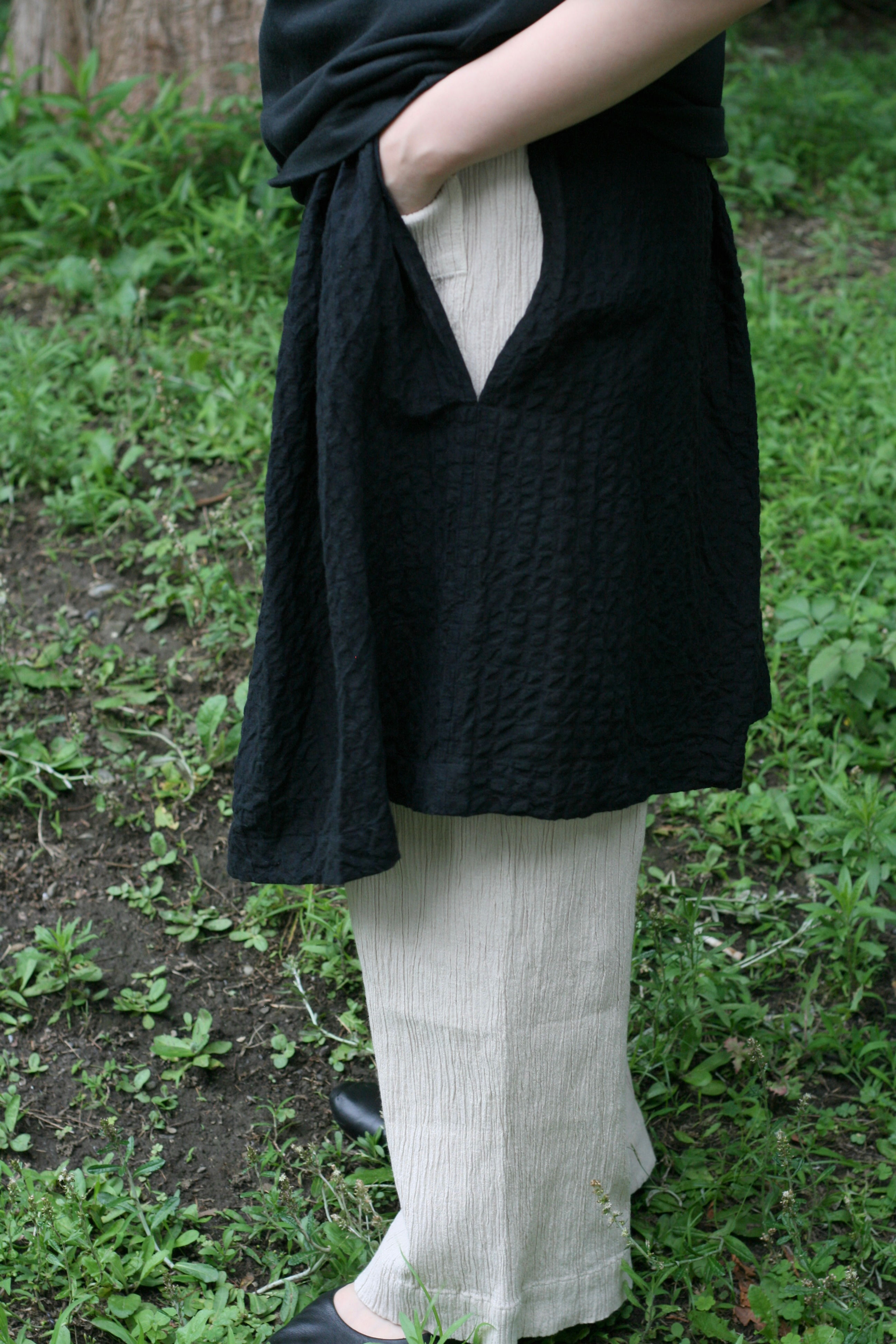 linen cotton pokopoko gingham check top