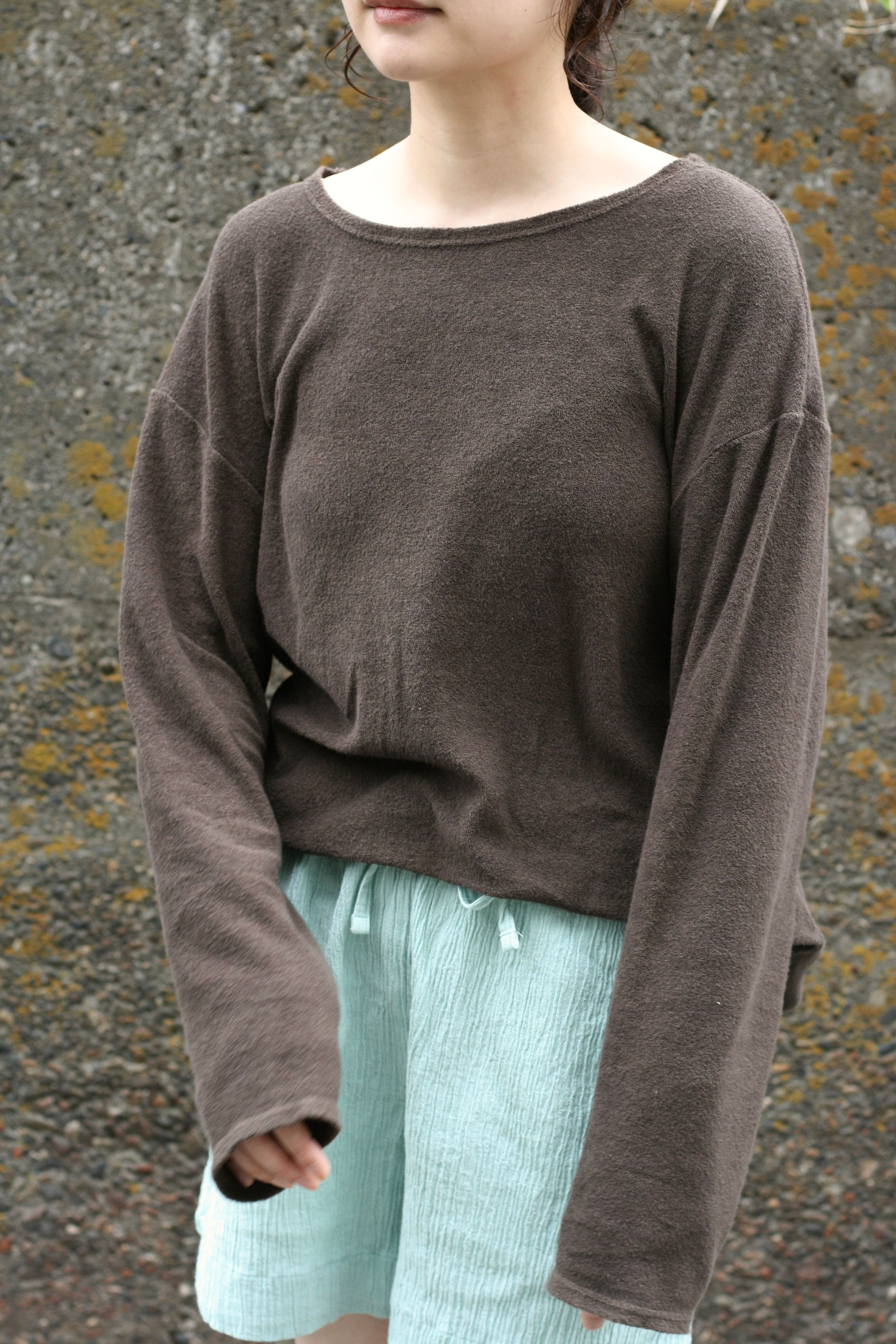 cotton linen pile long tee