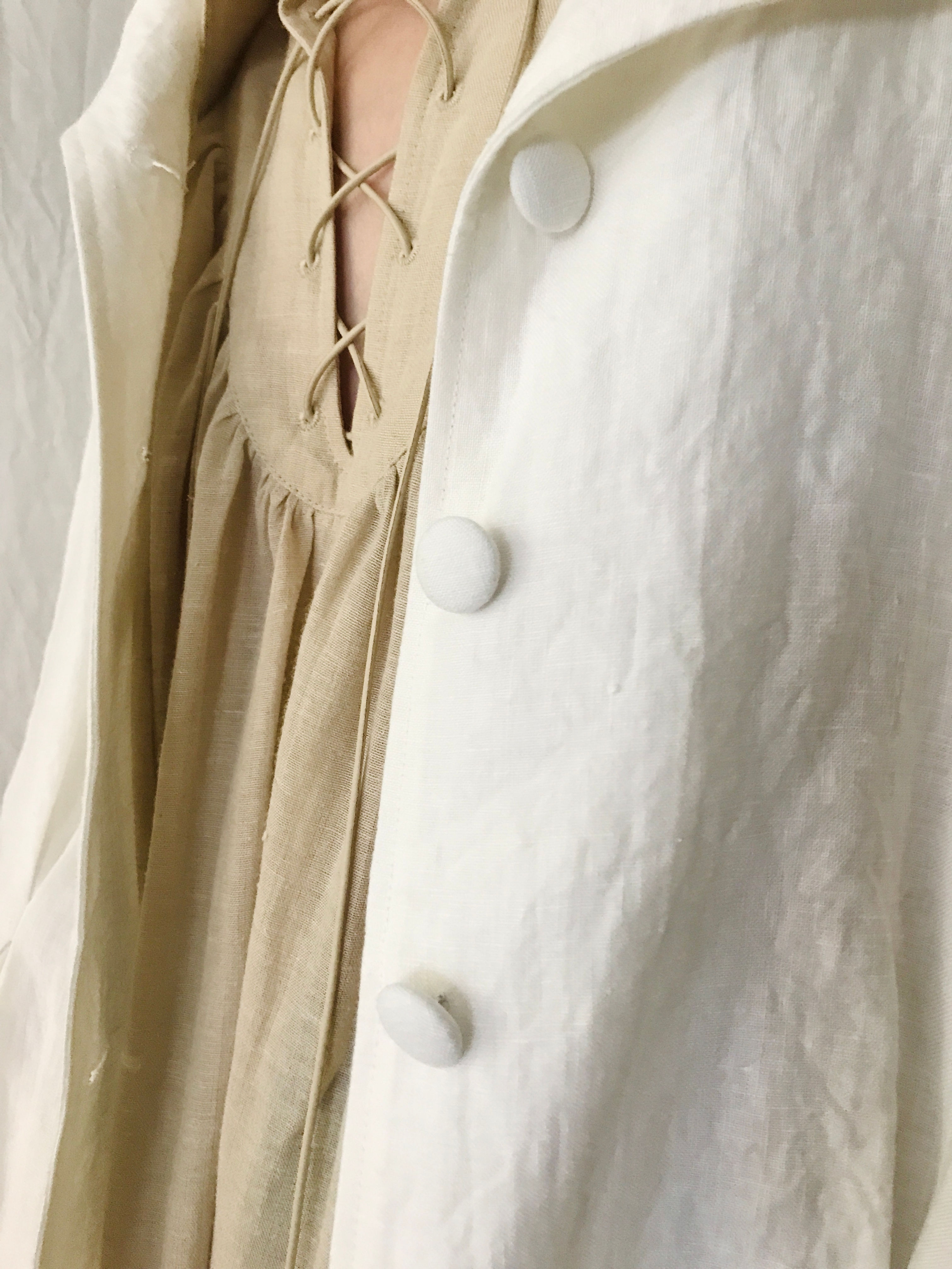 volume sleeve linen jacket
