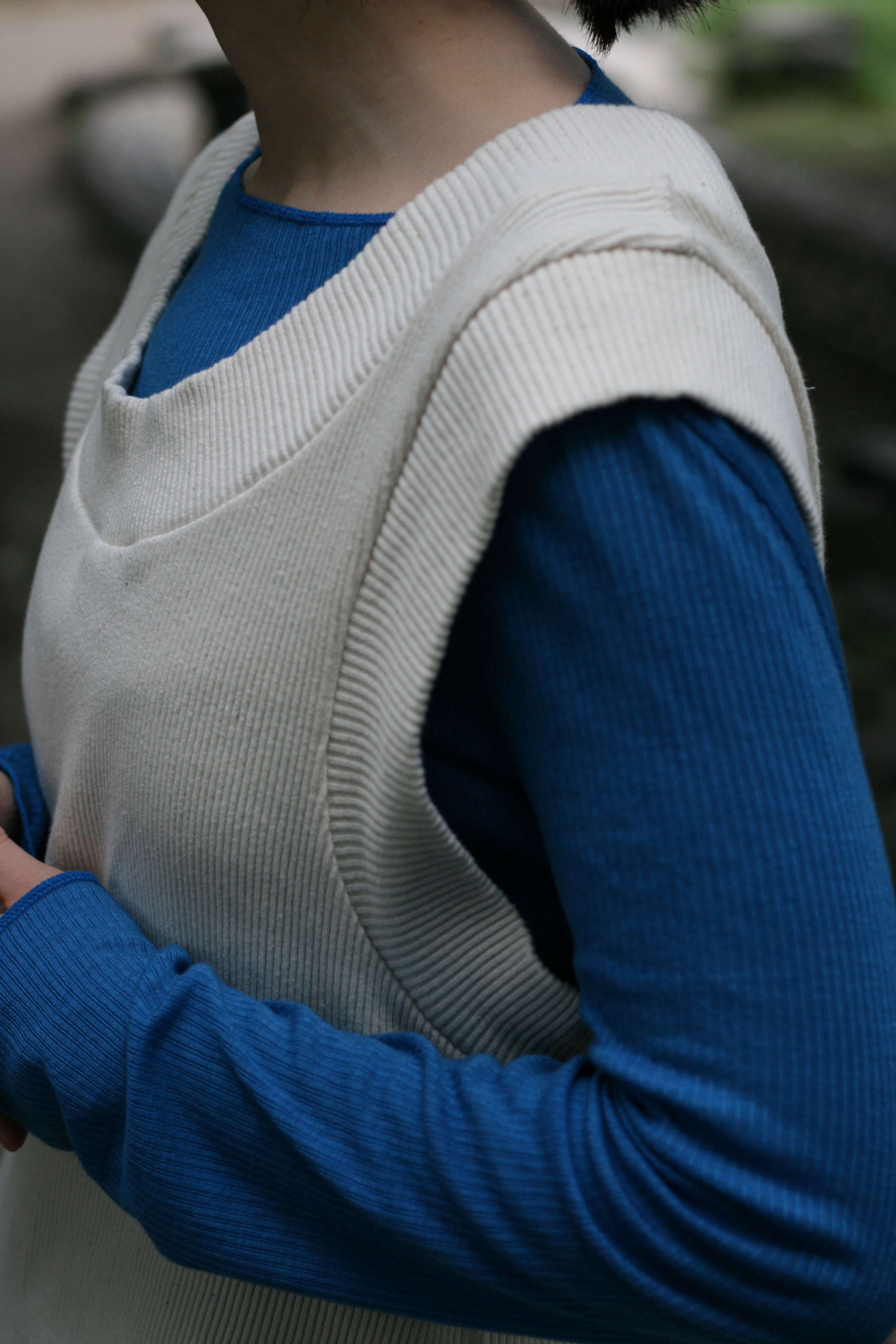 recycled cotton rib over vest