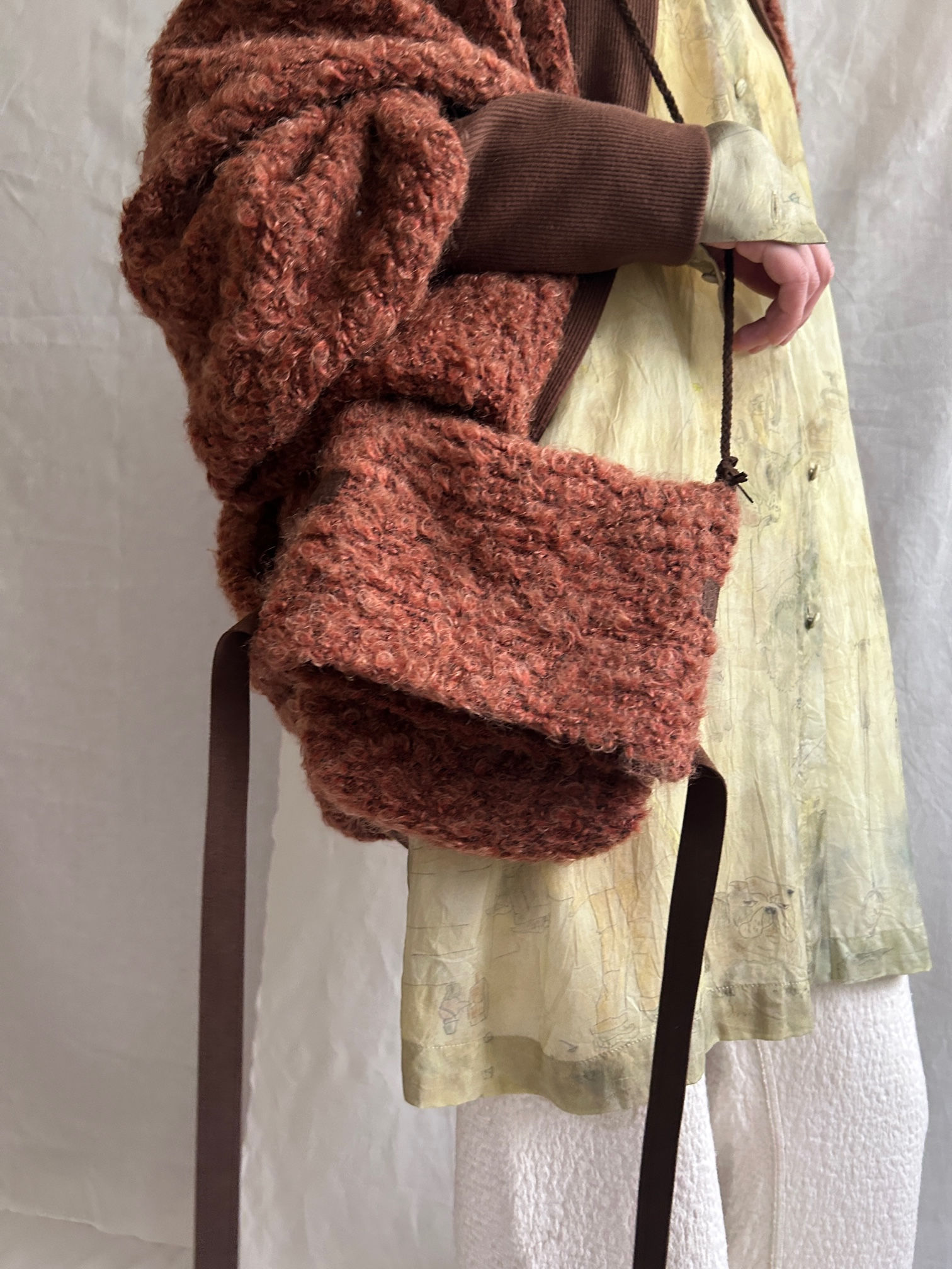 loop tweed jersey shoulder bag