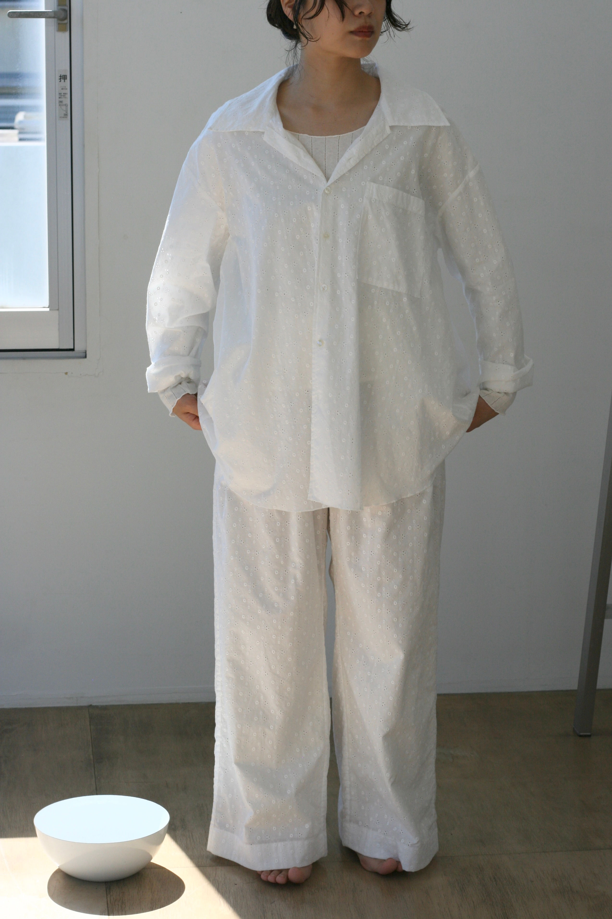 【27SS予約商品】bubble flower embroidery shirt