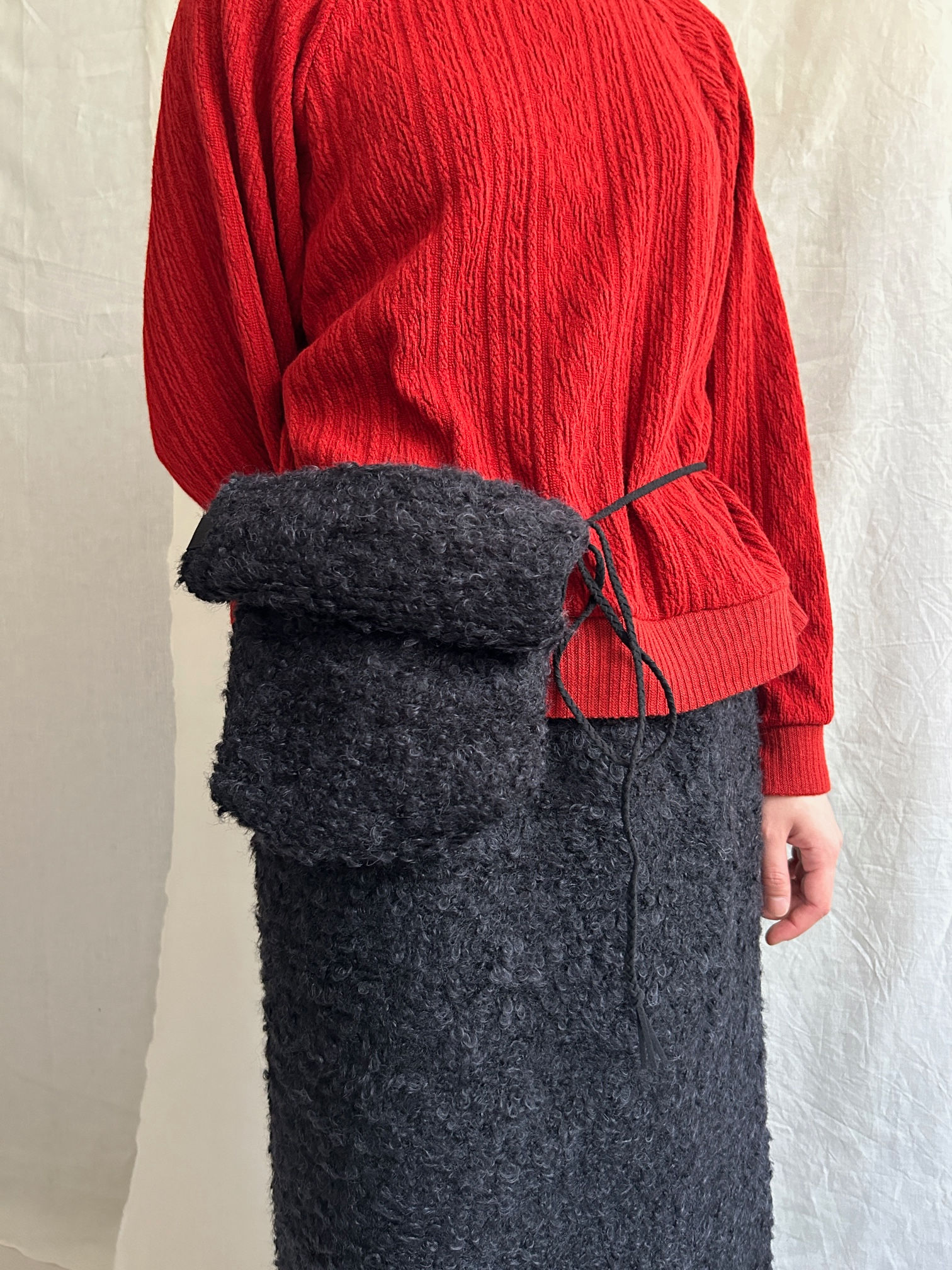 loop tweed jersey shoulder bag