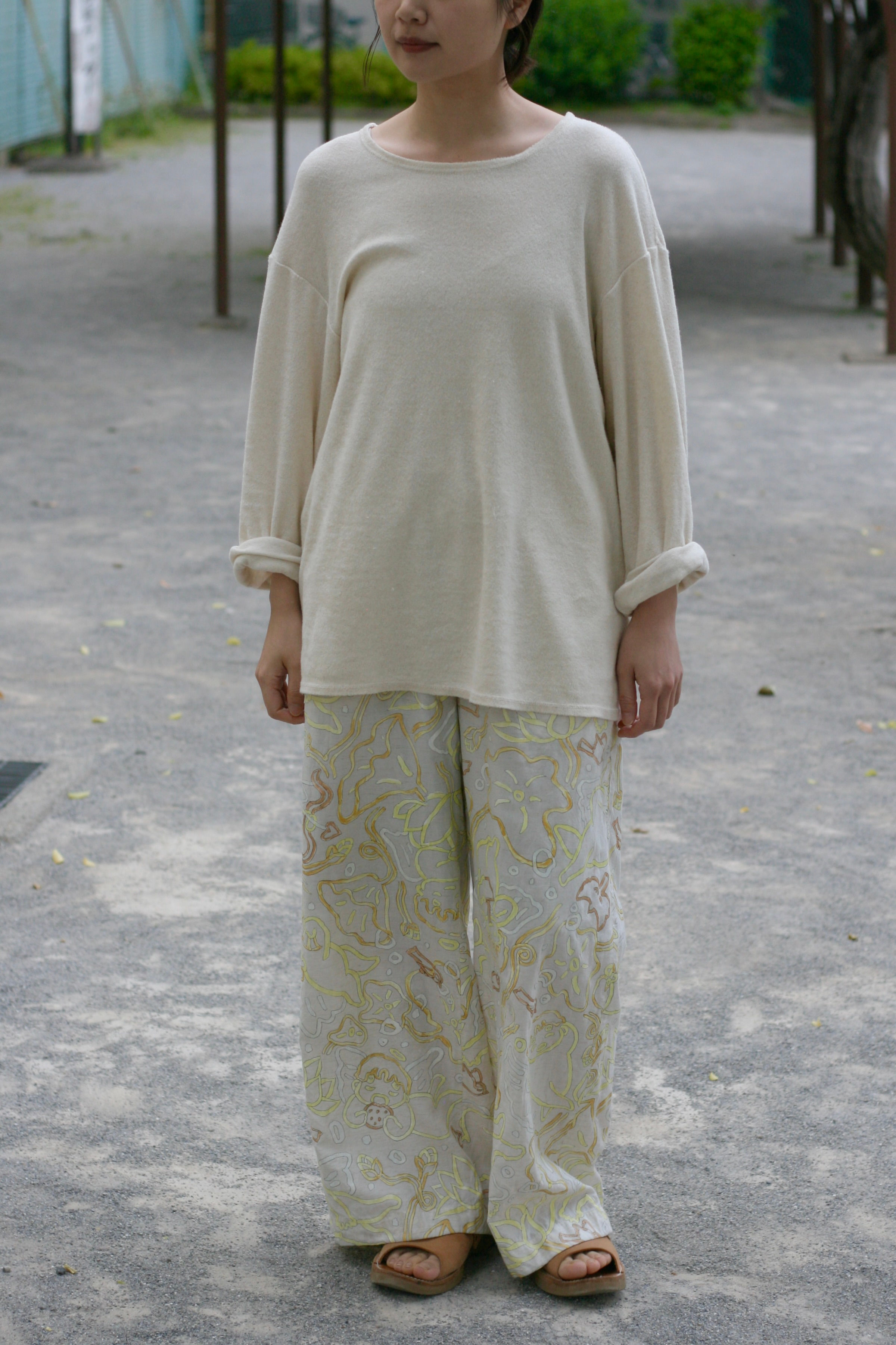 cotton linen pile long tee