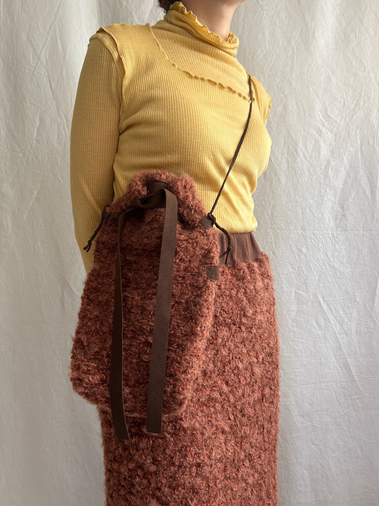 loop tweed jersey shoulder bag