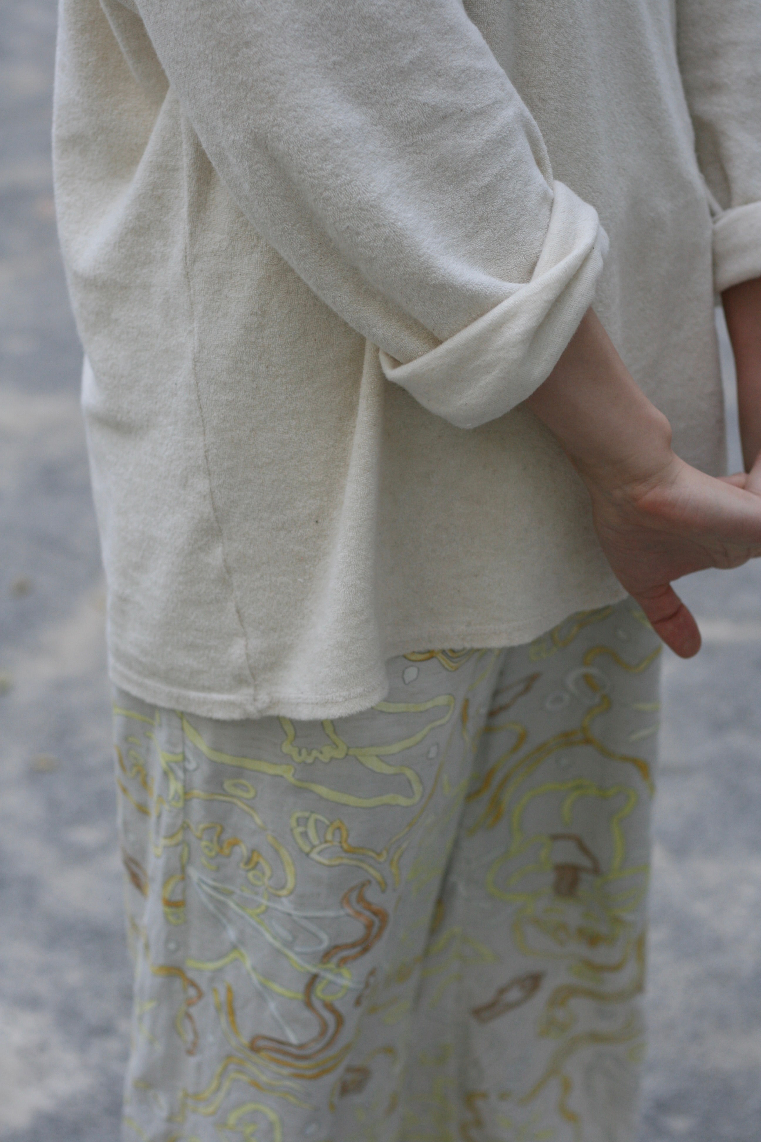 cotton linen pile long tee