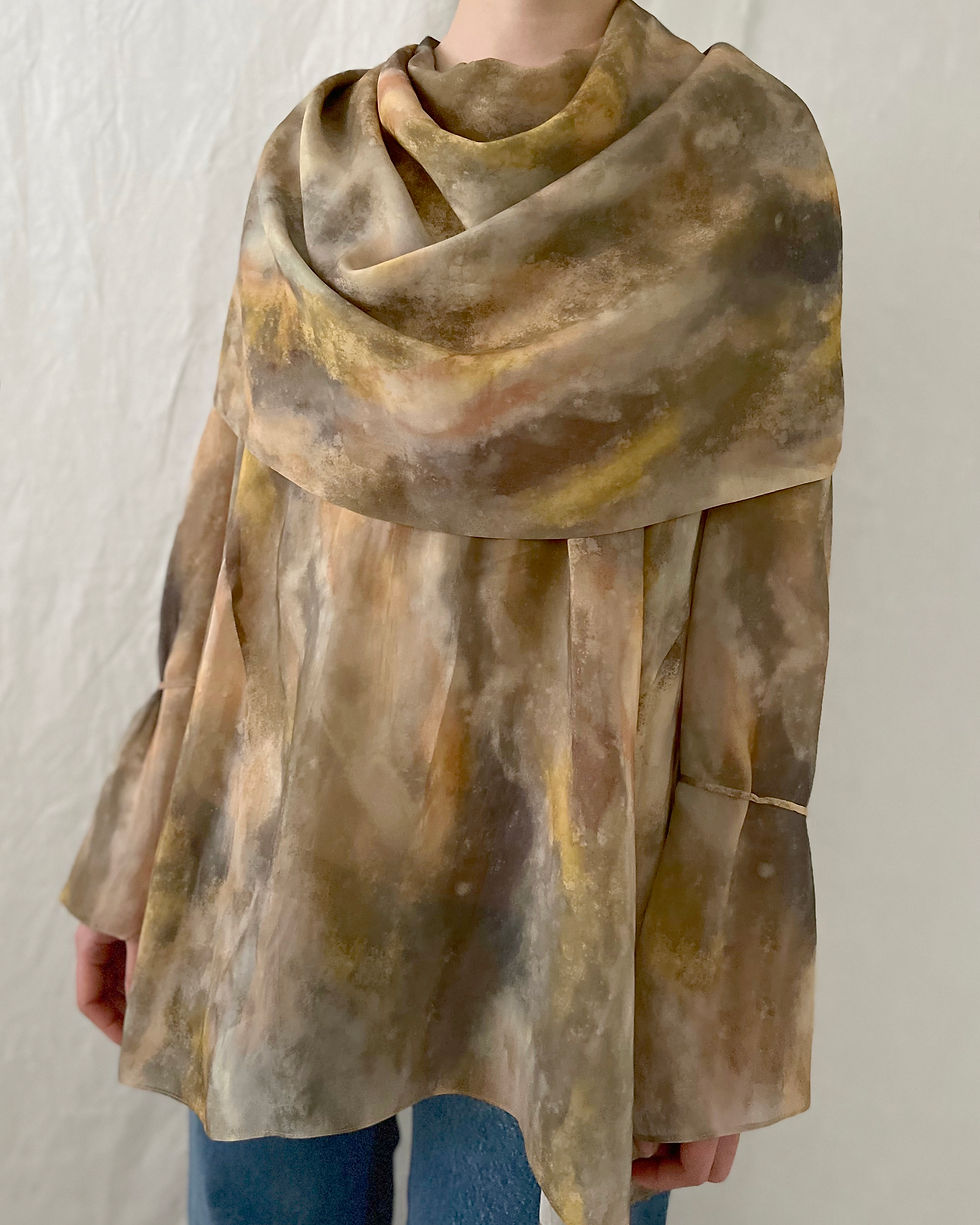 サムネイル： fall trip print big stole collar blouse