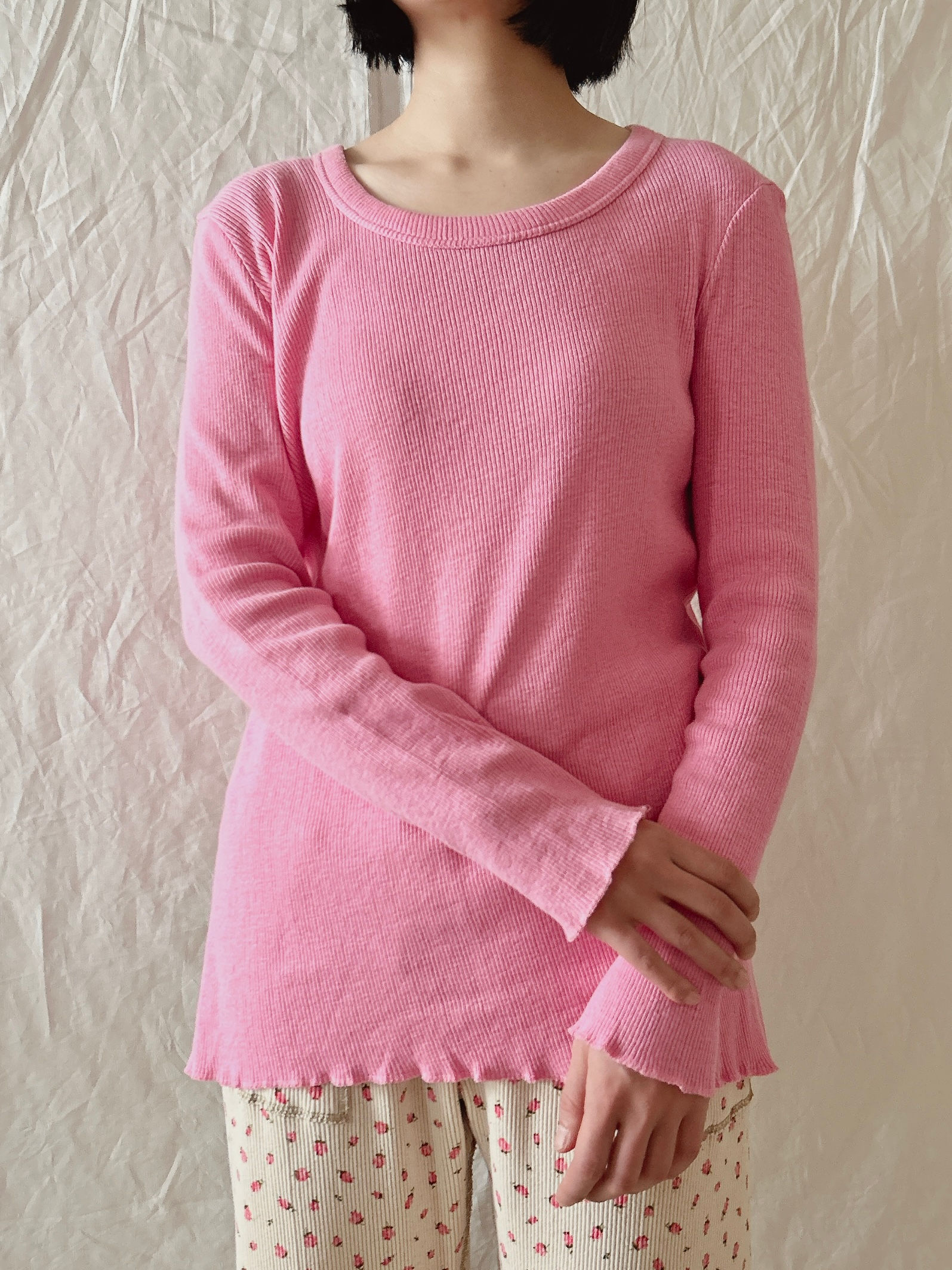 garagara rib one slit long tee