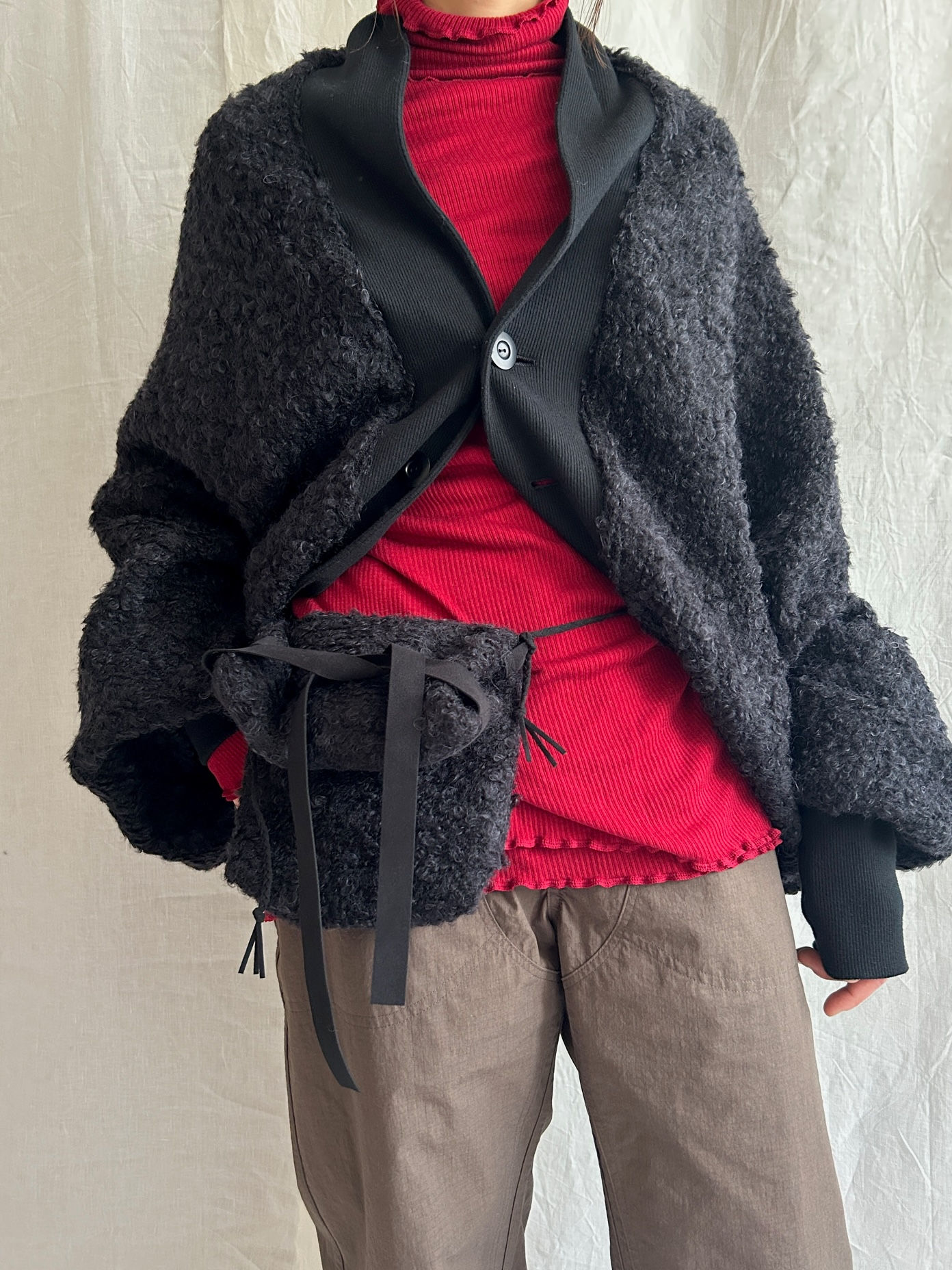 loop tweed jersey shoulder bag