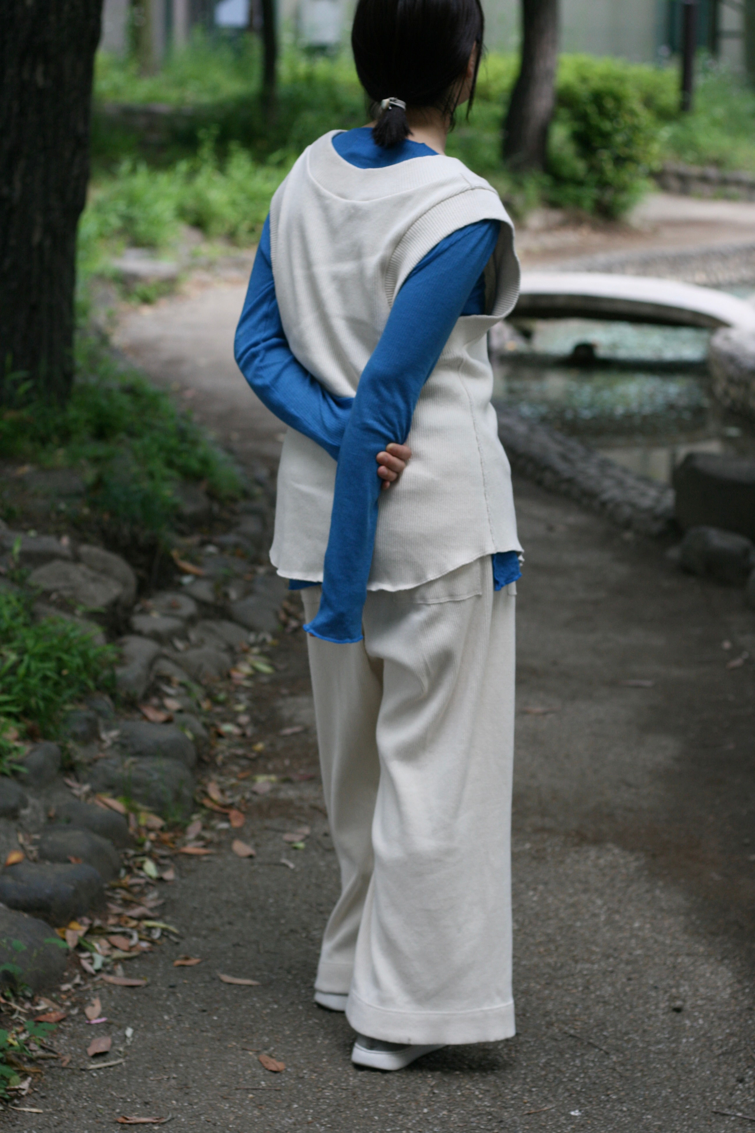 recycled cotton rib over vest