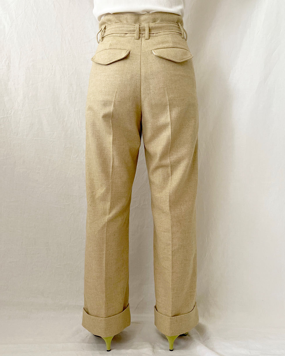 サムネイル： re-wool two tucks pants