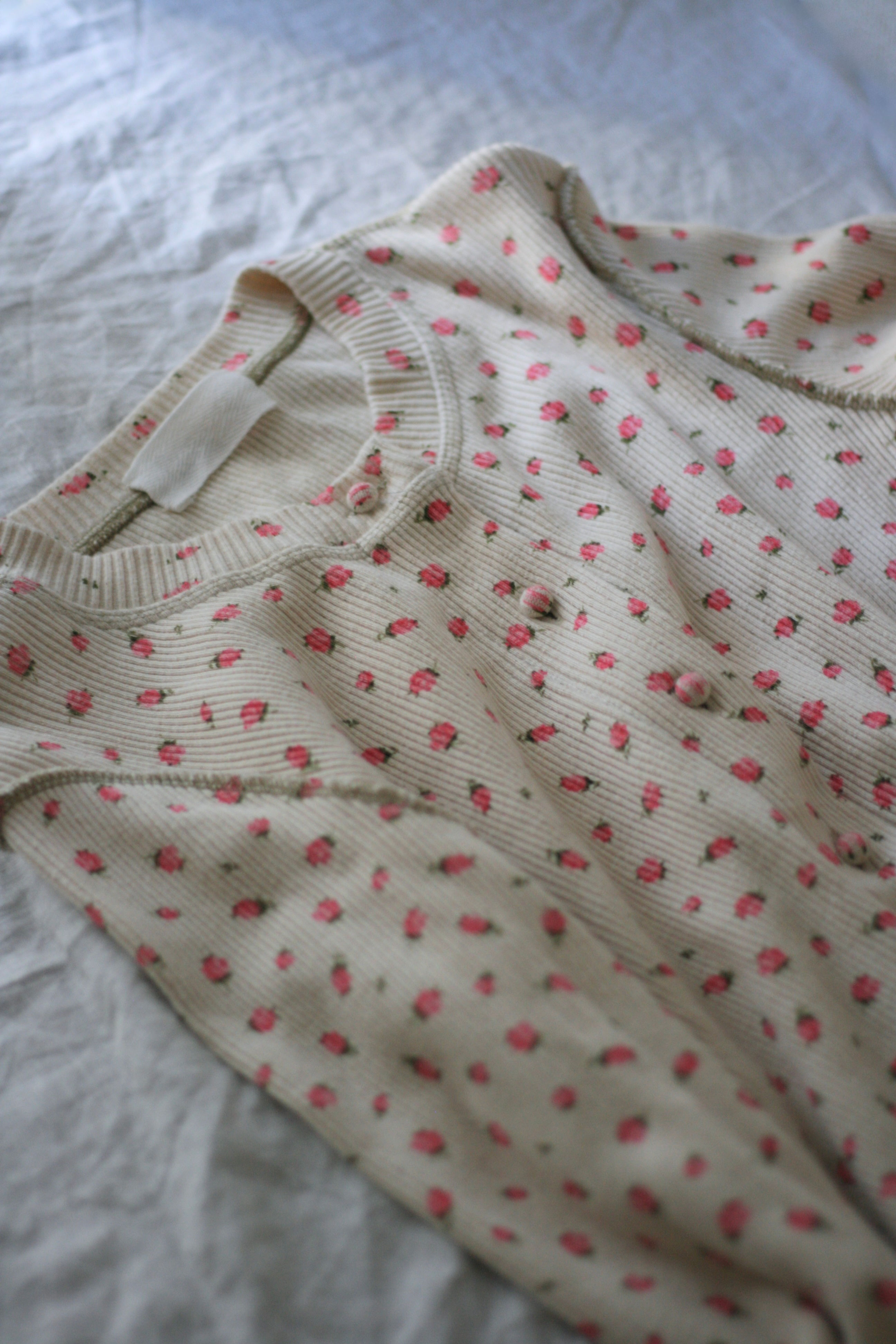 ”kobana ga saita” printed rib cardigan