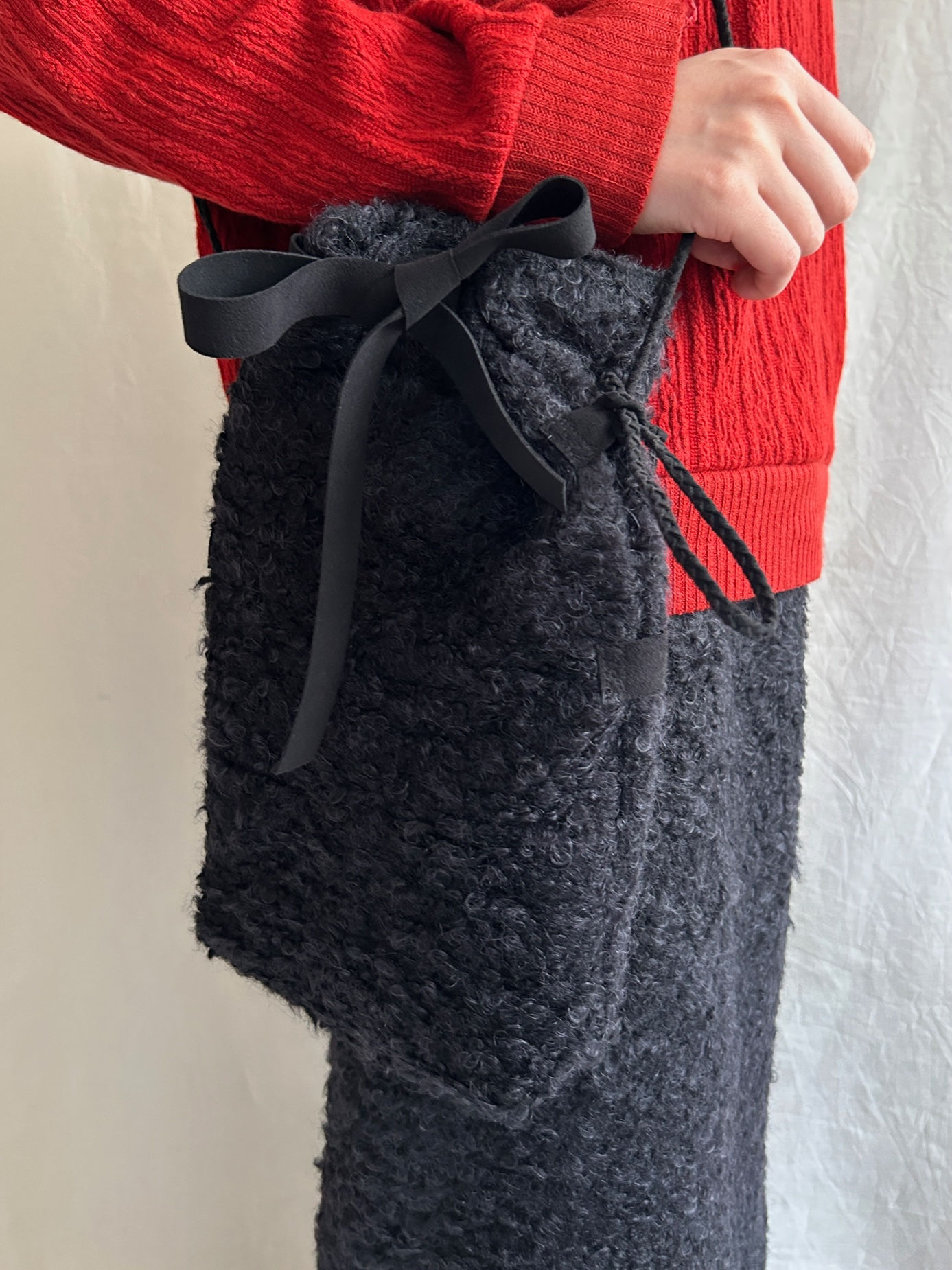loop tweed jersey shoulder bag