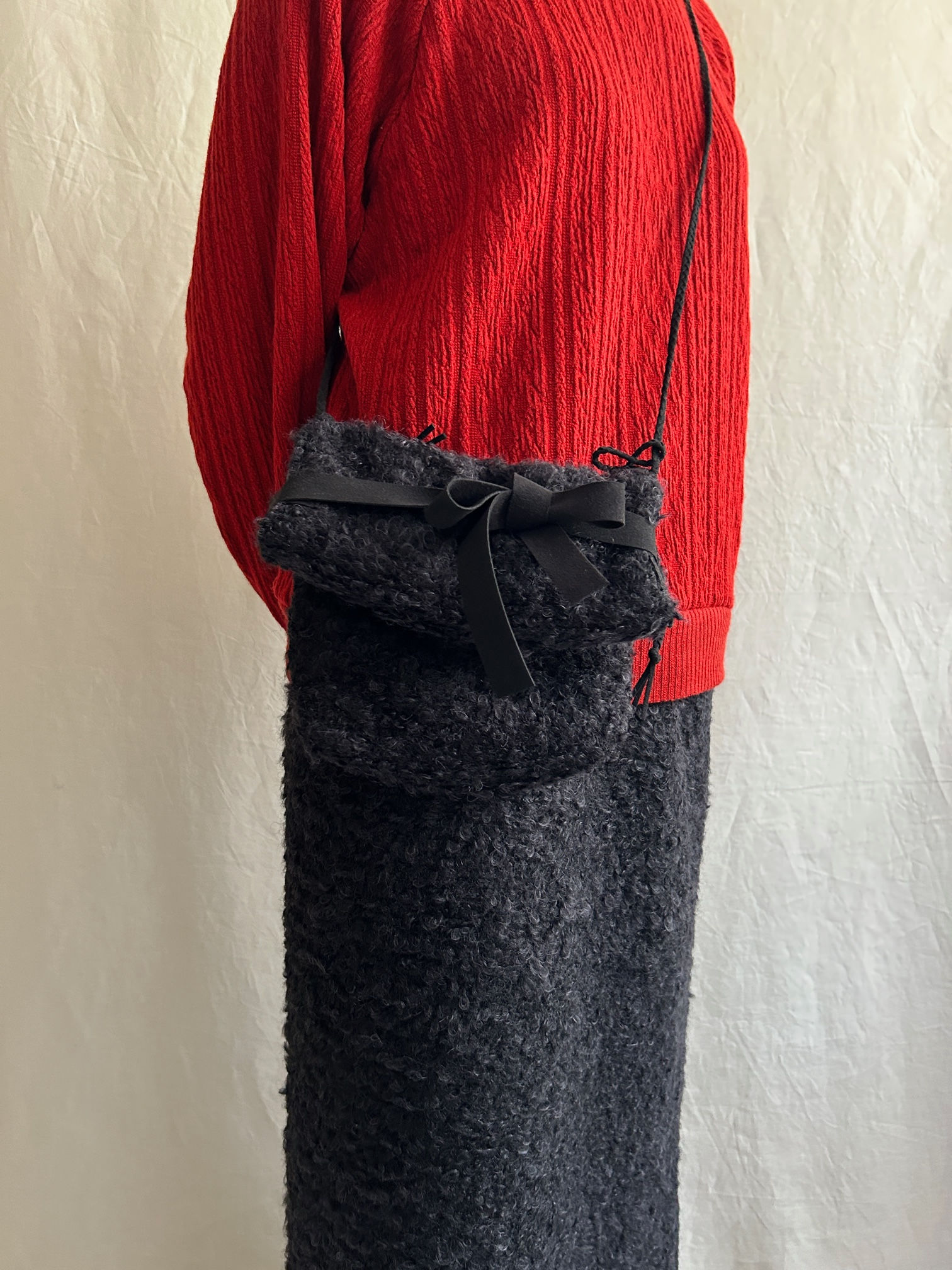 loop tweed jersey shoulder bag