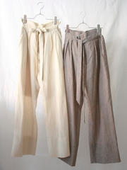 ramie / cotton summer tuck pants