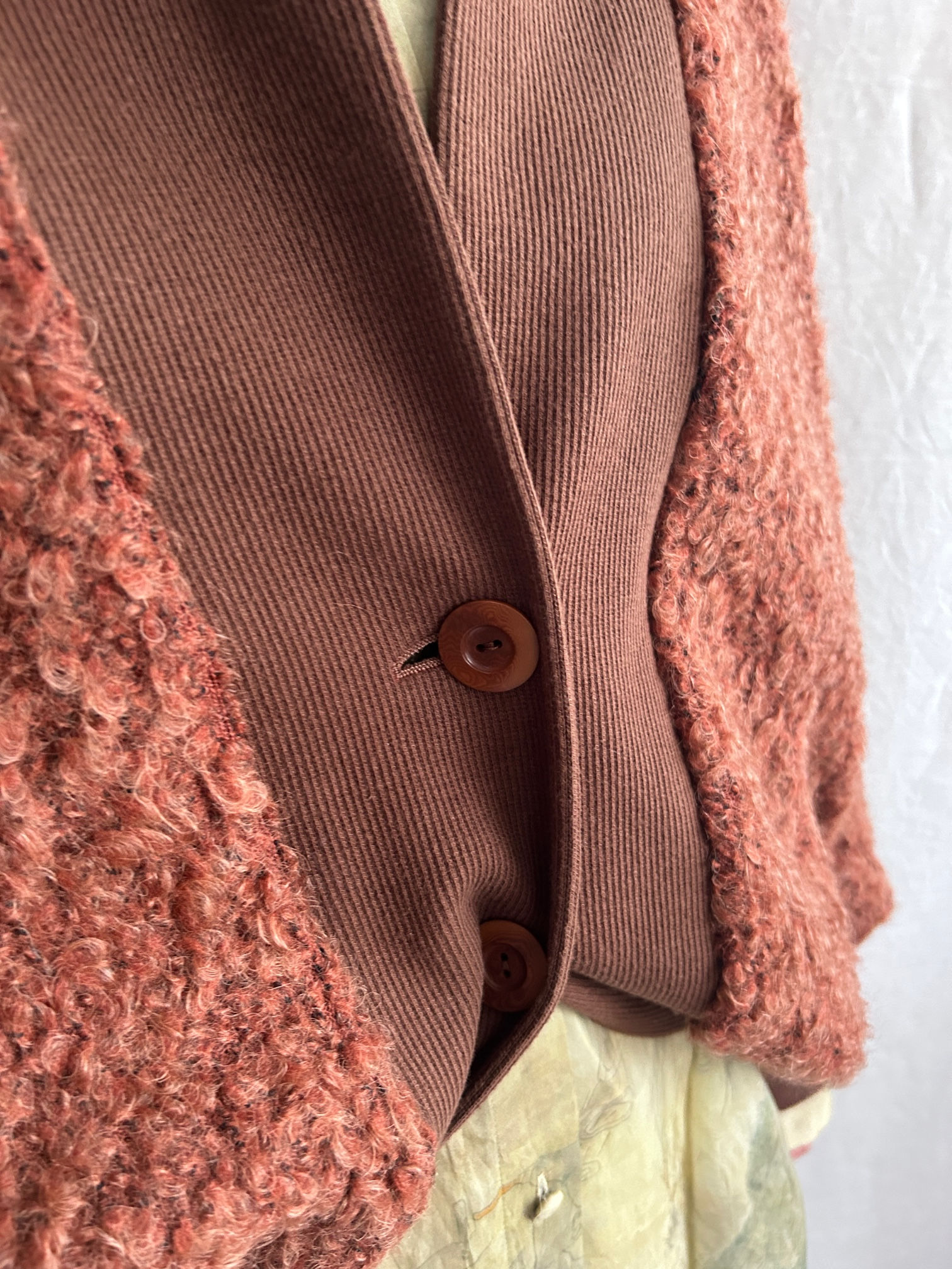 loop tweed jersey cardigan
