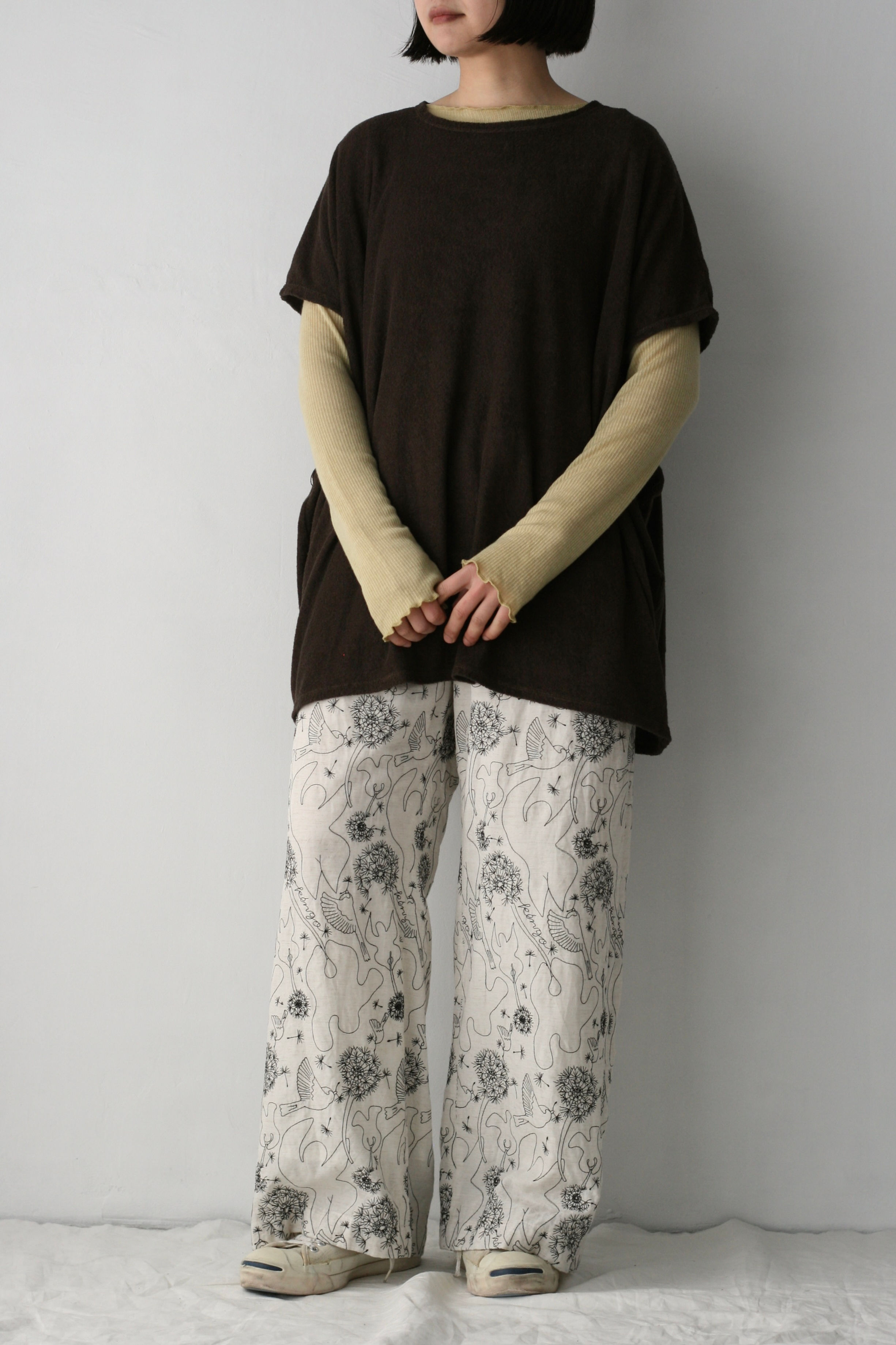 "susume tamhoho" embroidery pants
