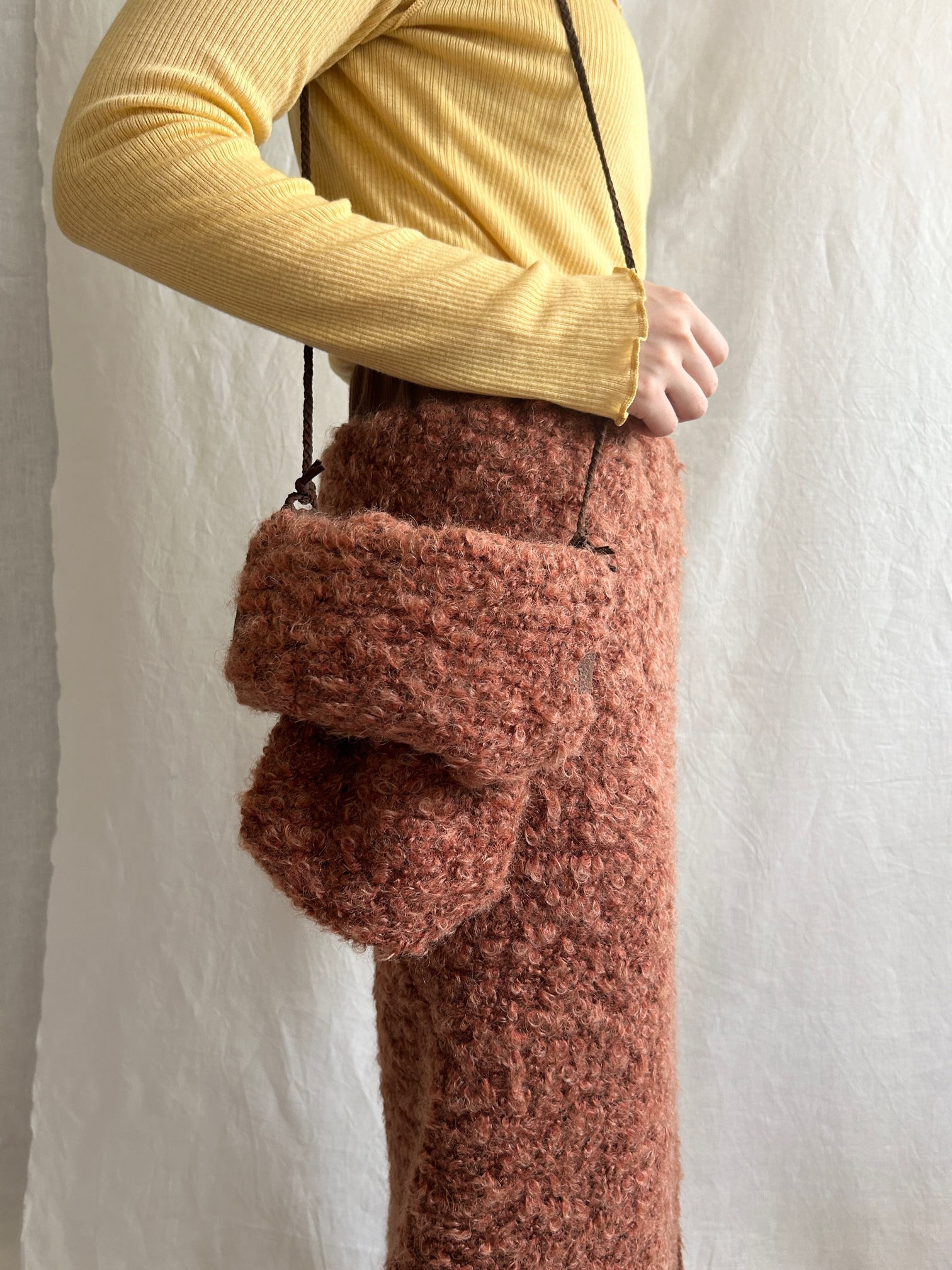 loop tweed jersey shoulder bag