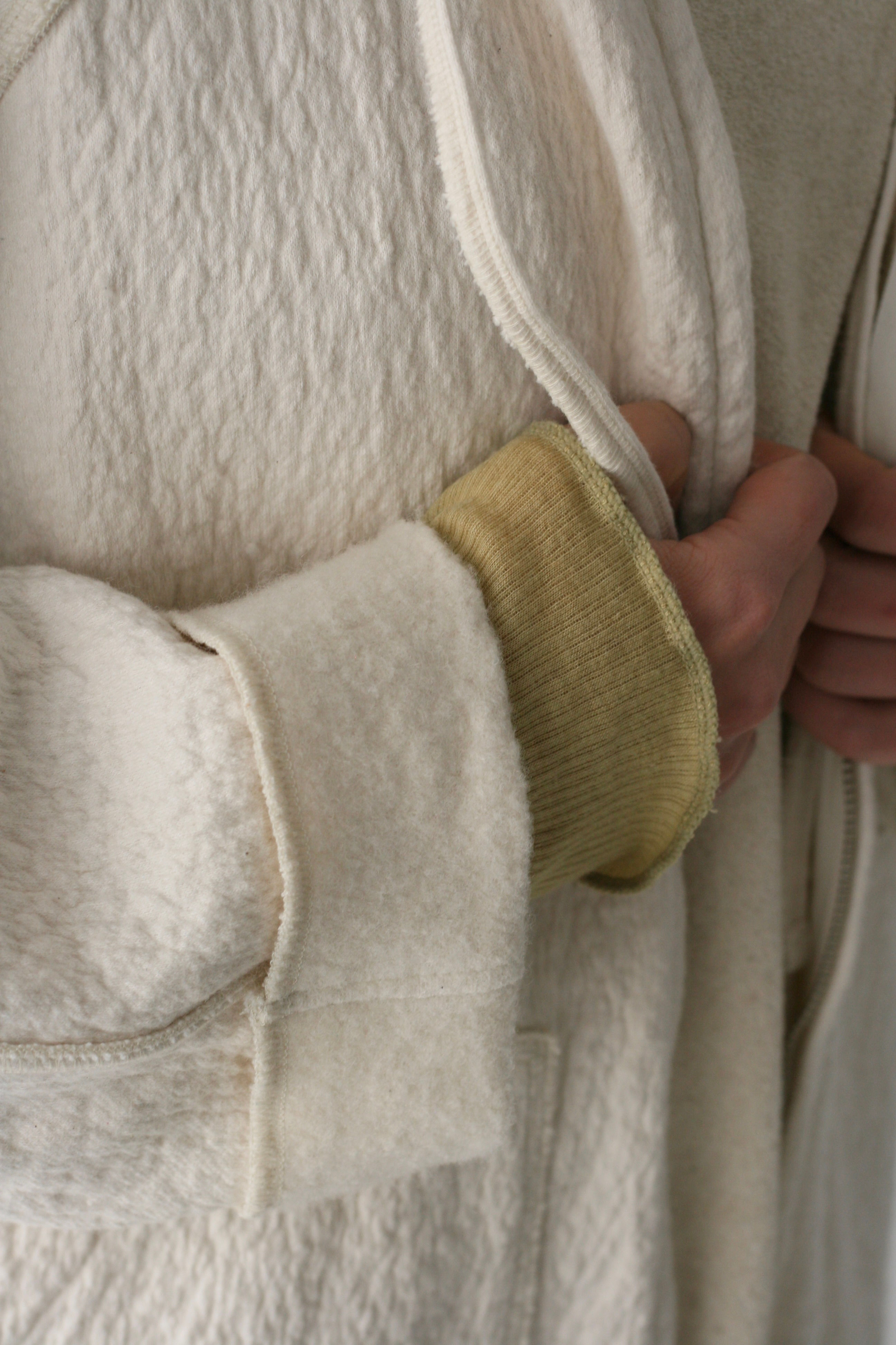 cotton wool bokomoko zip-up hooded jacket