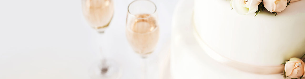 Wedding cake and champagne