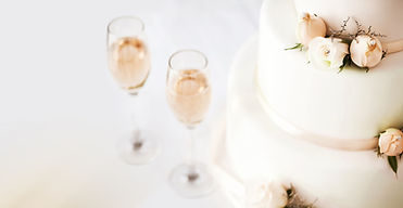 Wedding cake and champagne