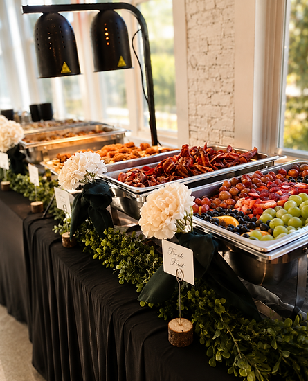 Luxury catering buffet setup by TastesByIndy