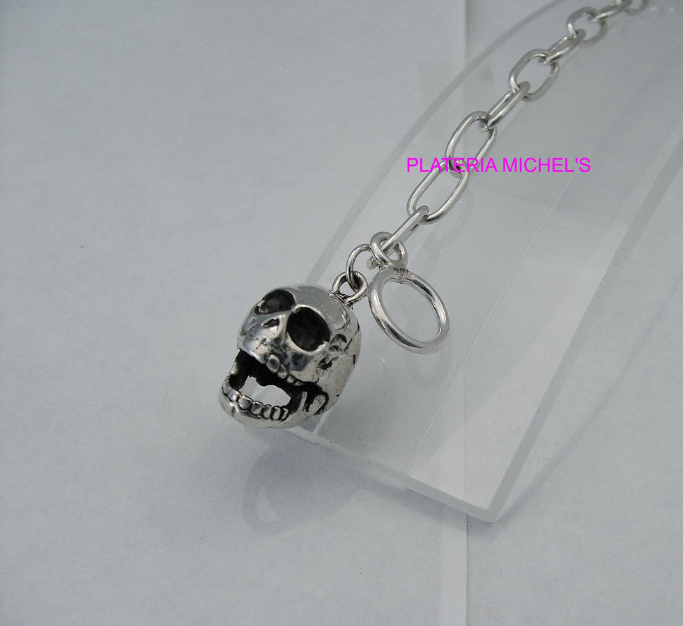 Miniatura: Pulsera De Calavera En Plata Ley 0.925