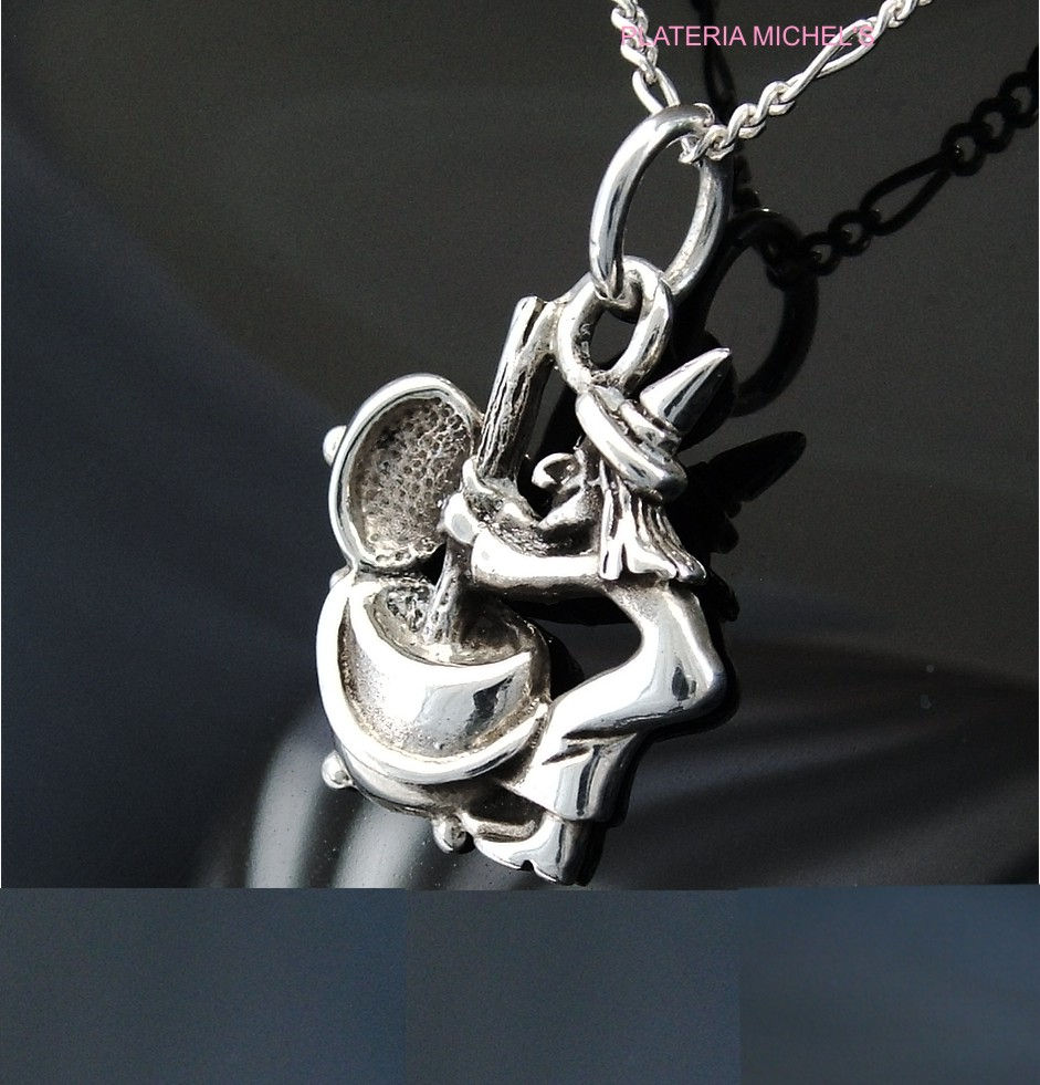 Miniatura: Dije De Bruja Con Su Hoya Plata Ley 0.925