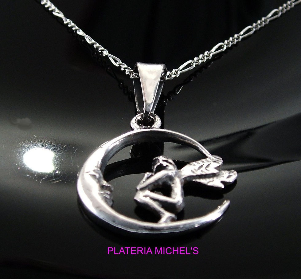 Miniatura: Dije De Ada De Luna De Frente En Plata Ley 0.925